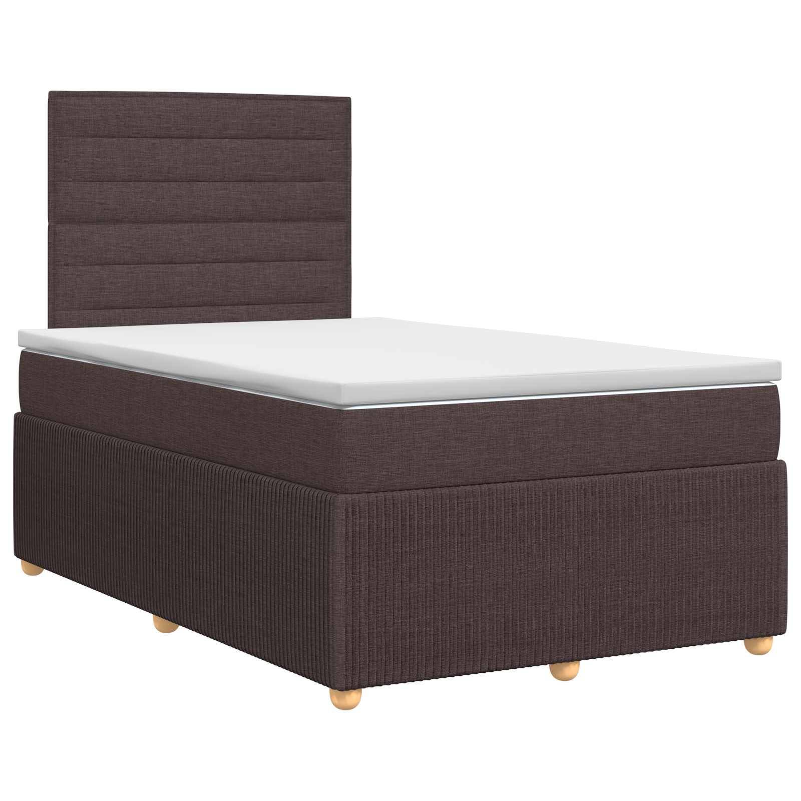 vidaXL Boxspringbett mit Matratze Dunkelbraun 120 x 190 cm Stoff