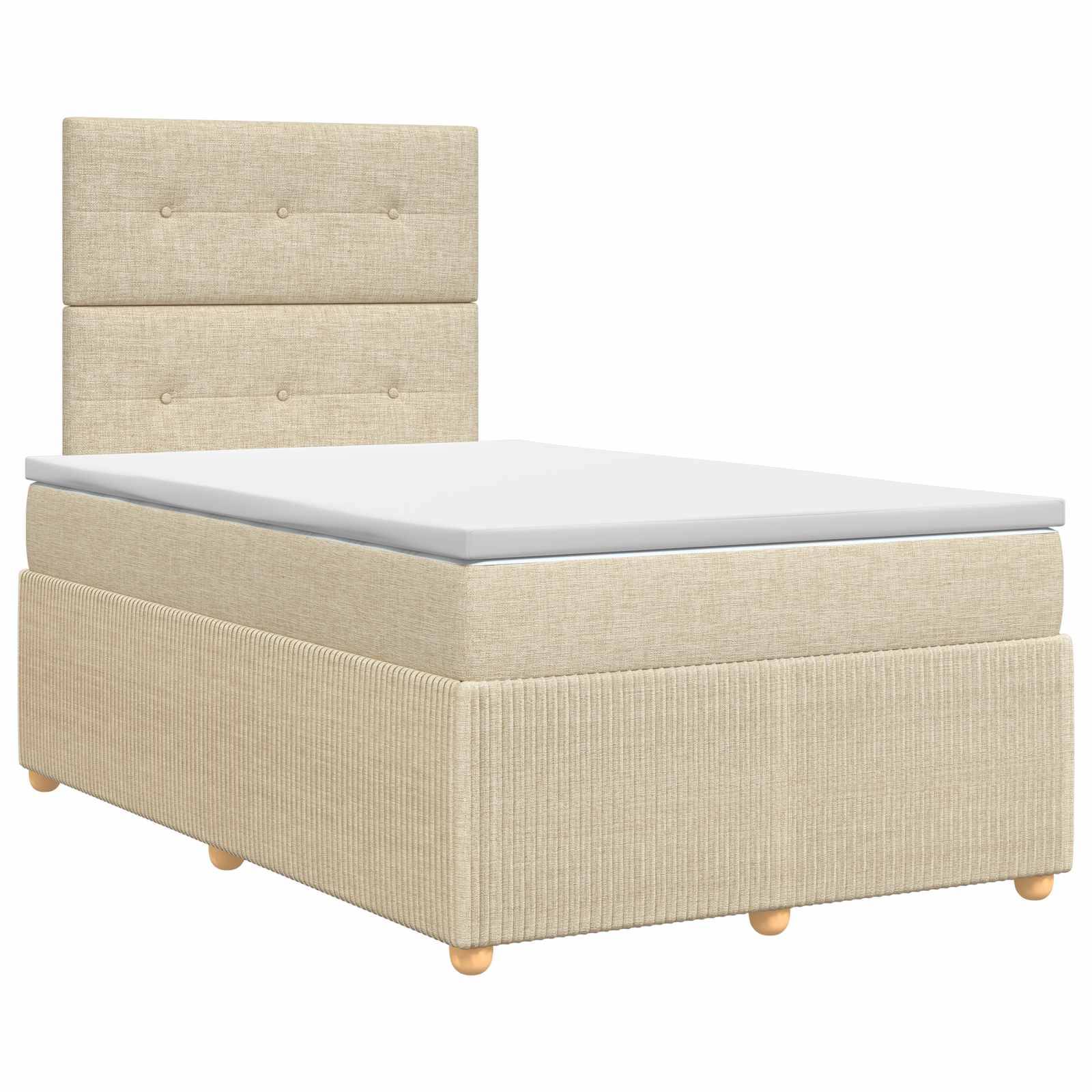 vidaXL Boxspringbett mit Matratze Creme 120 x 190 cm Stoff