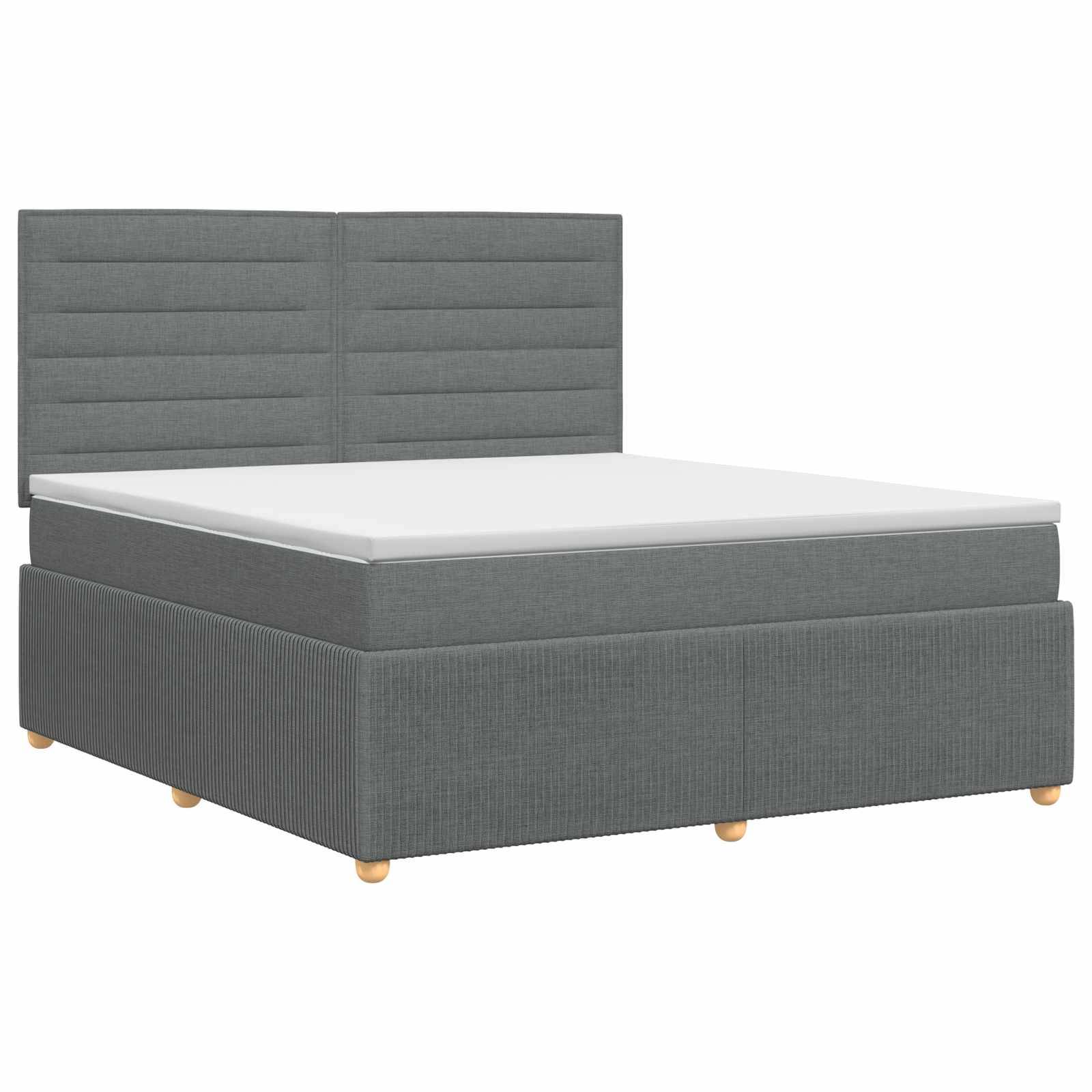 vidaXL Boxspringbett mit Matratze Dunkelgrau 160 x 200 cm Stoff