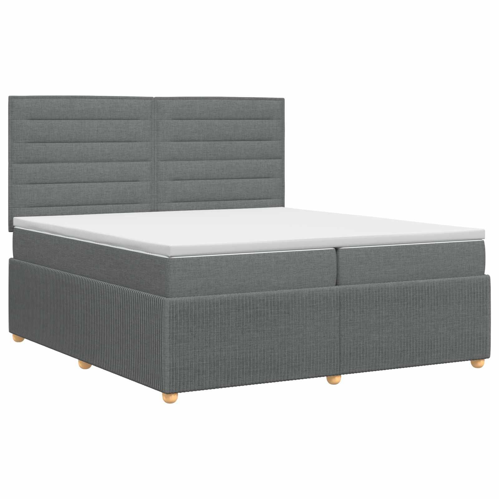 vidaXL Boxspringbett mit Matratze Dunkelgrau 200 x 200 cm Stoff