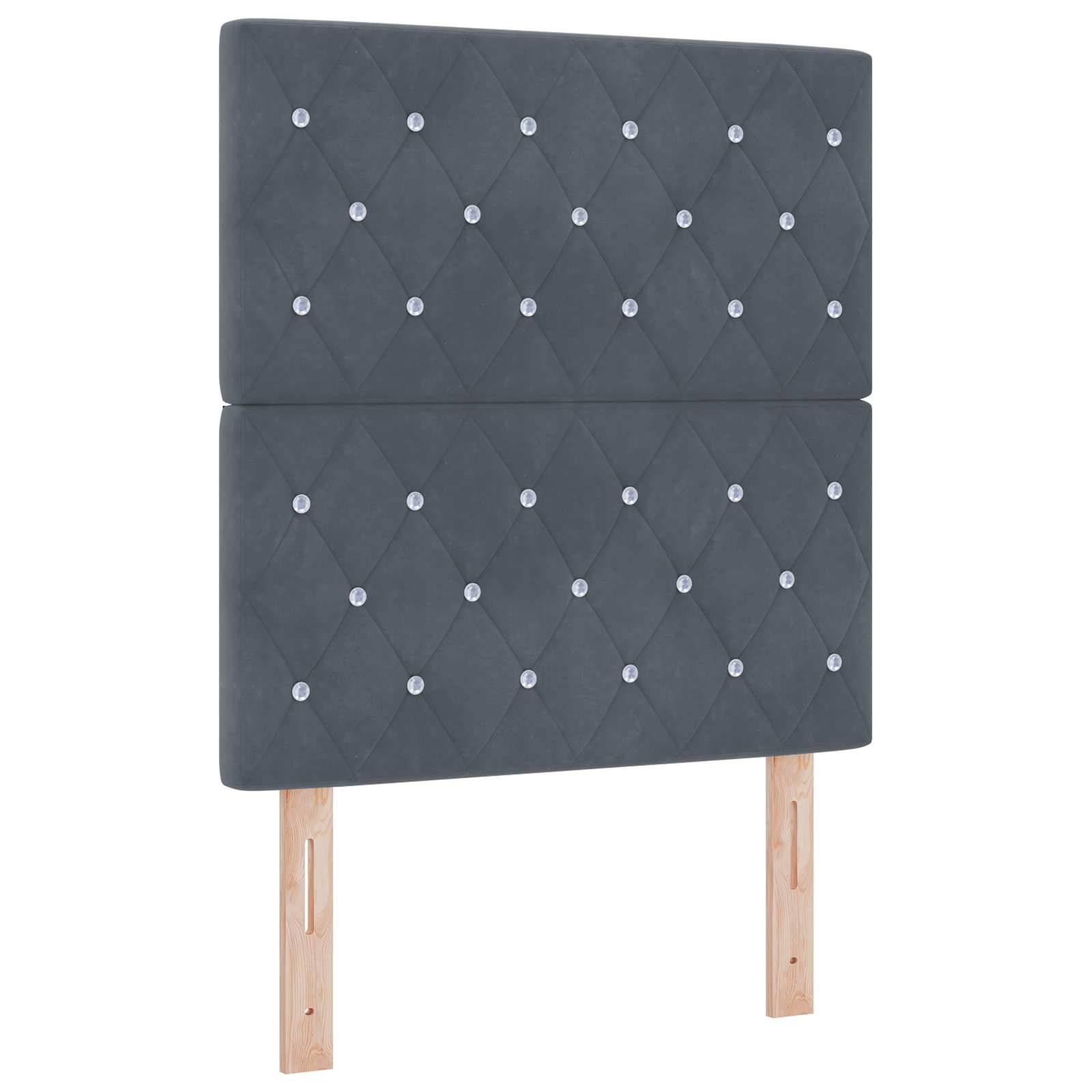 vidaXL Ottoman-Bett mit Matratze und LED Dunkelgrau 80 x 200 cm Samt