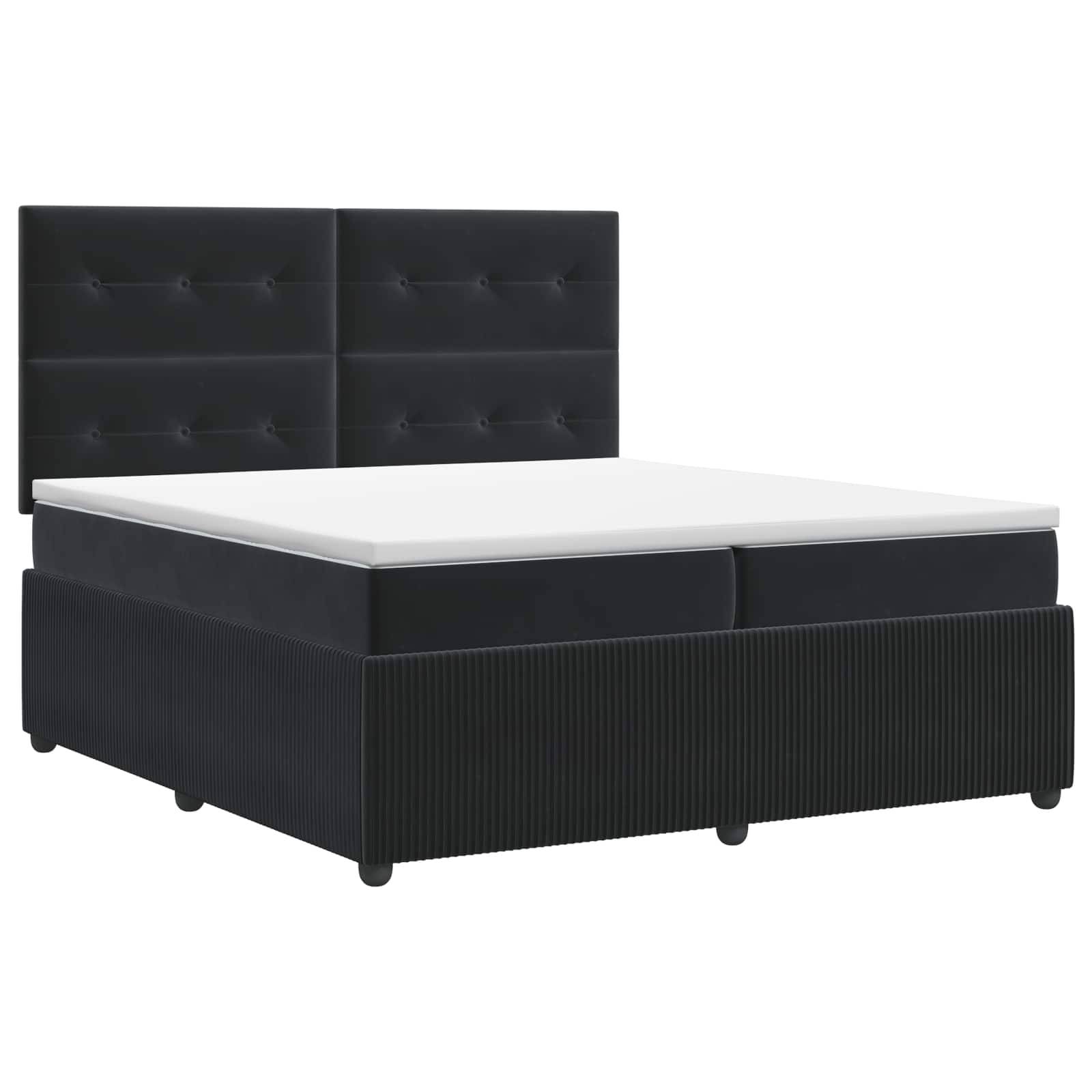 vidaXL Boxspringbett mit Matratze Schwarz 200 x 200 cm Samt