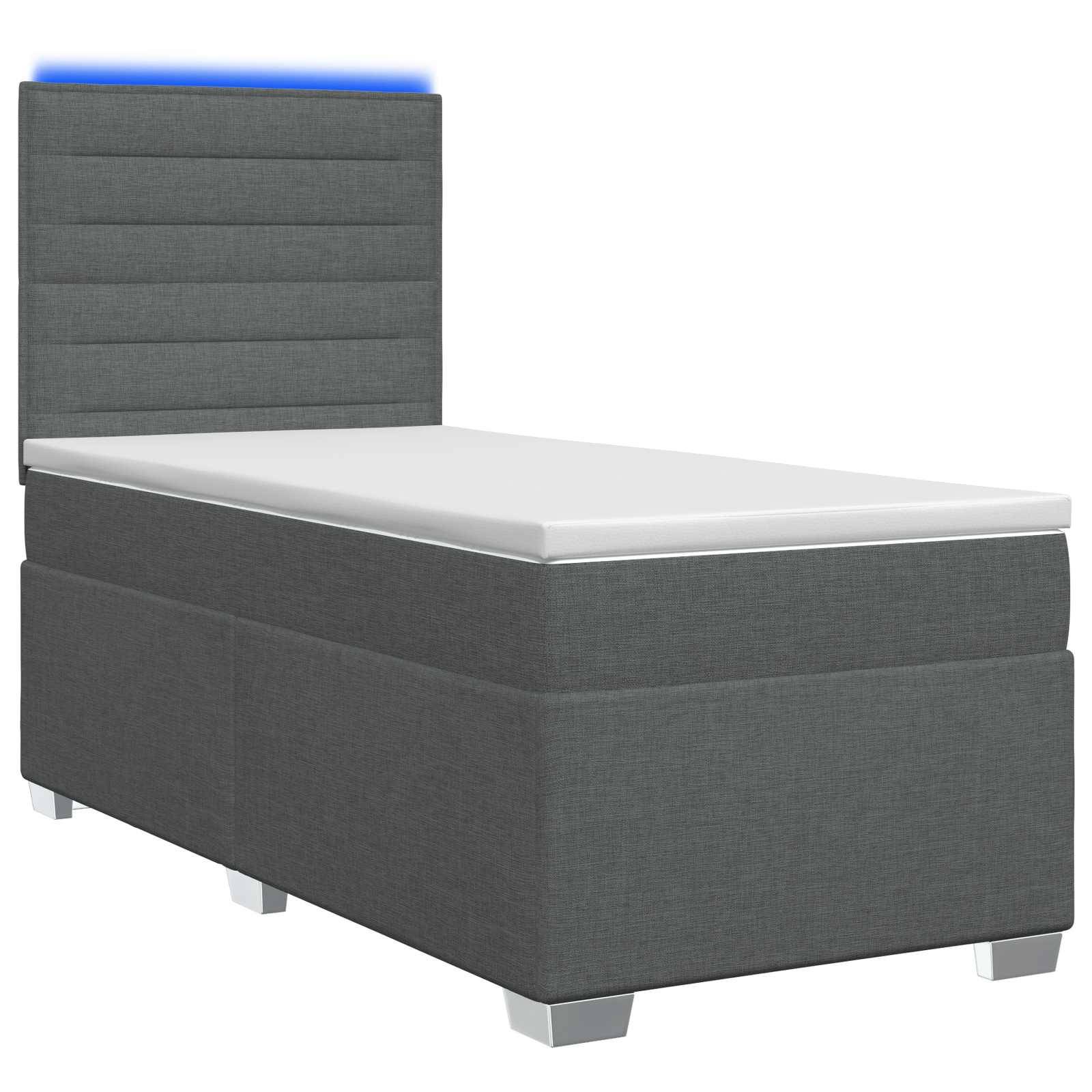 vidaXL Boxspringbett mit Matratze Dunkelgrau 80 x 200 cm Stoff