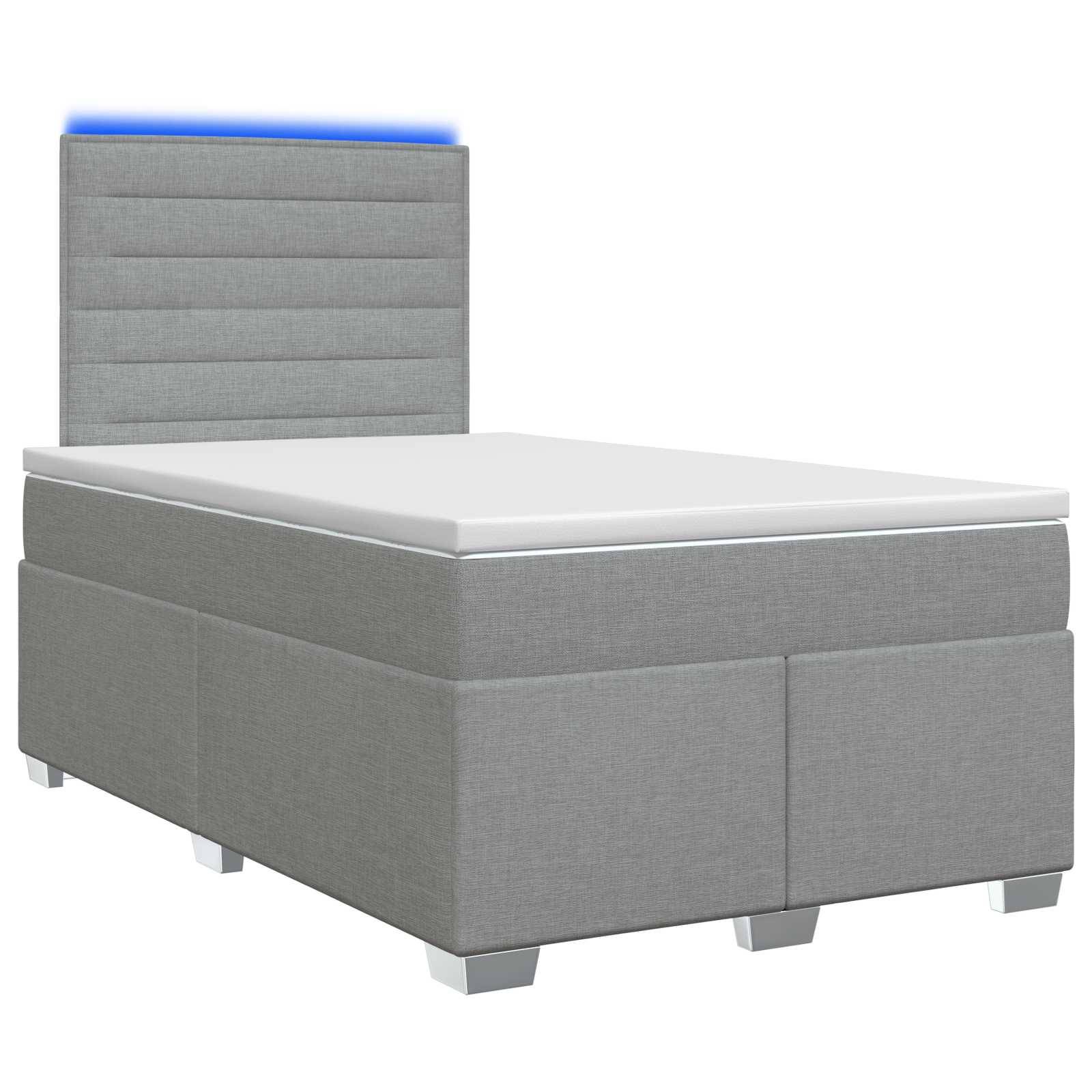 vidaXL Boxspringbett mit Matratze Hellgrau 120 x 200 cm Stoff