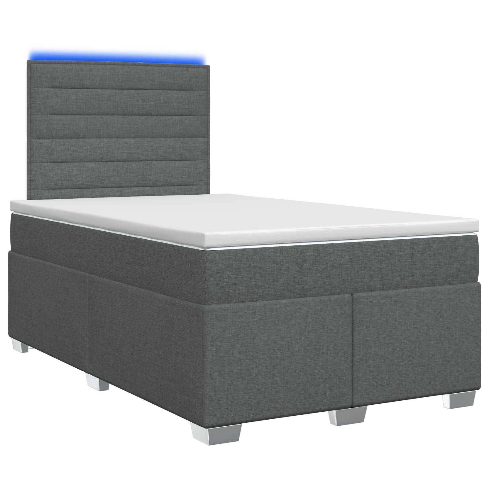 vidaXL Boxspringbett mit Matratze Dunkelgrau 120 x 190 cm Stoff