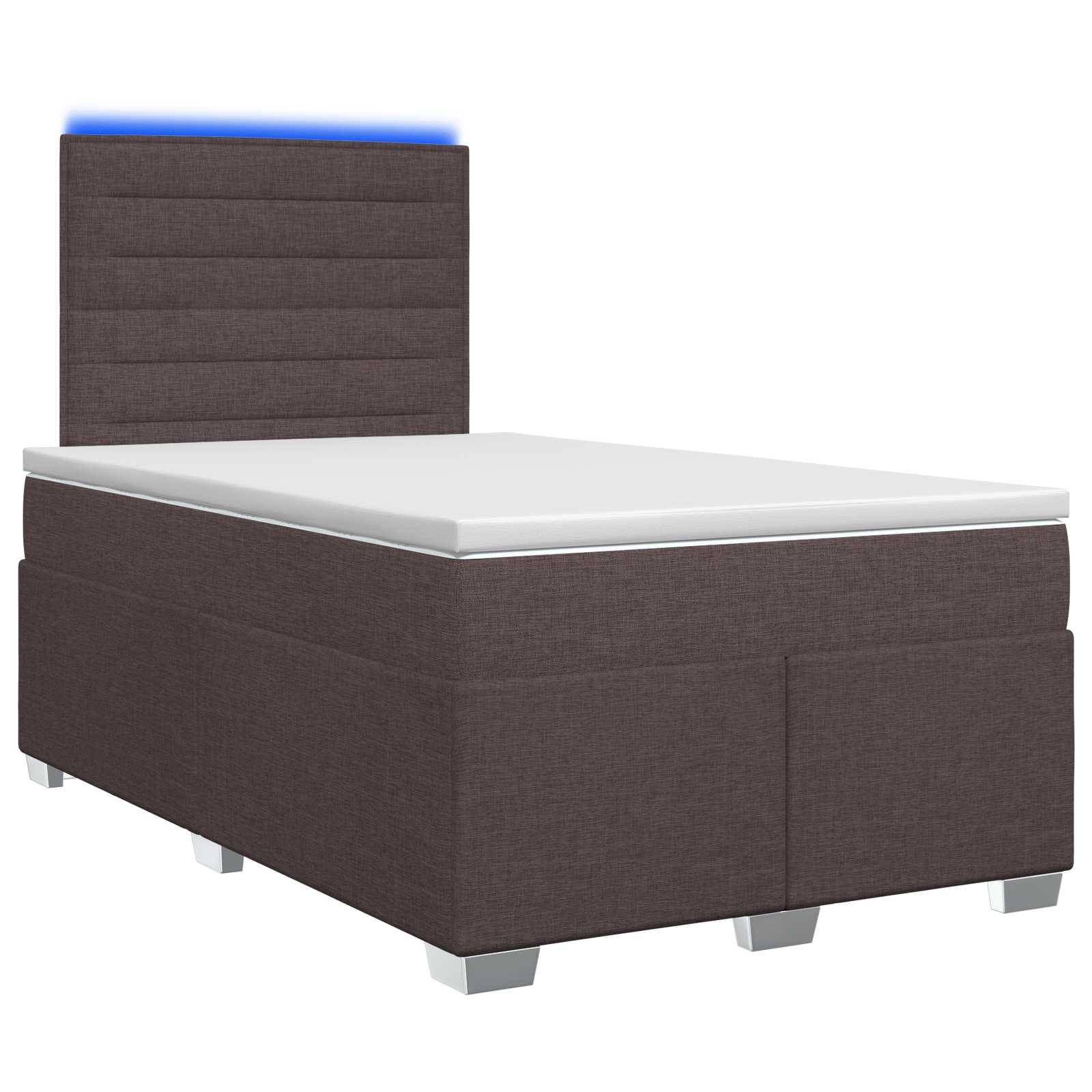 vidaXL Boxspringbett mit Matratze Dunkelbraun 120 x 190 cm Stoff