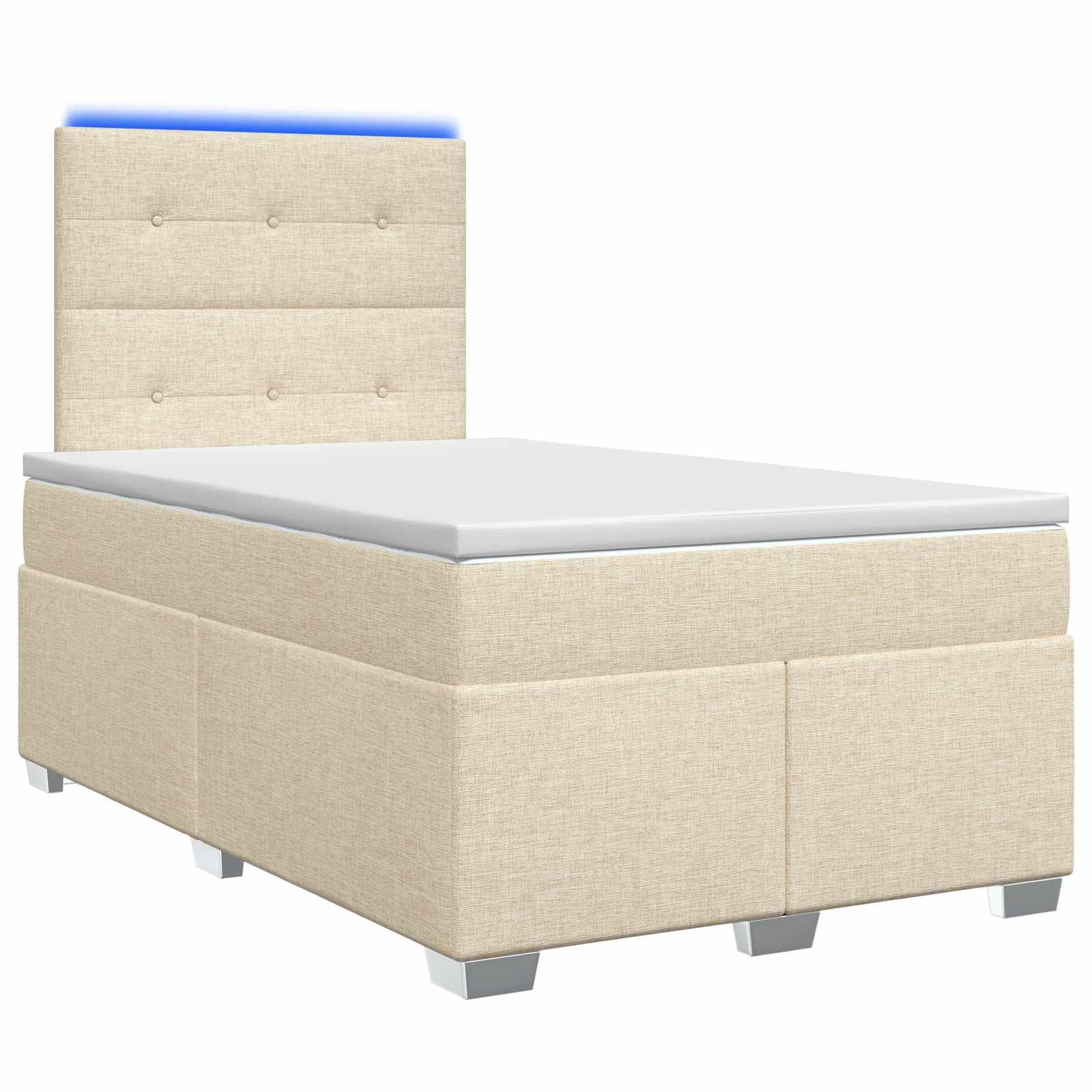 vidaXL Boxspringbett mit Matratze Creme 120 x 190 cm Stoff