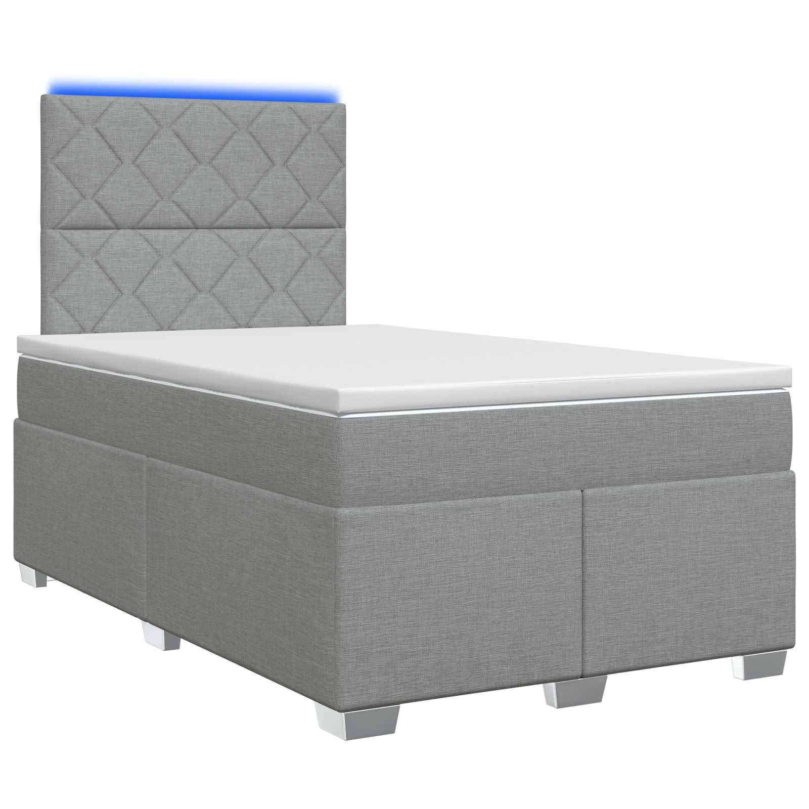 vidaXL Boxspringbett mit Matratze Hellgrau 120 x 200 cm Stoff