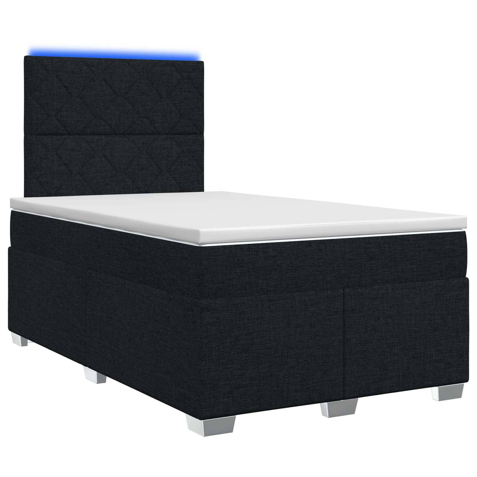 vidaXL Boxspringbett mit Matratze Schwarz 120 x 190 cm Stoff