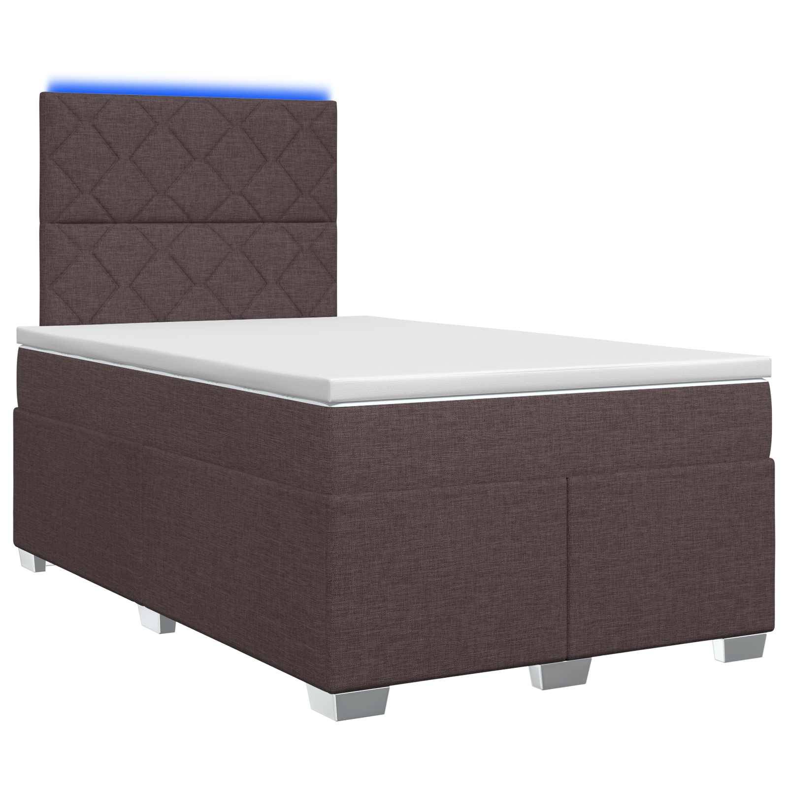vidaXL Boxspringbett mit Matratze Dunkelbraun 120 x 190 cm Stoff