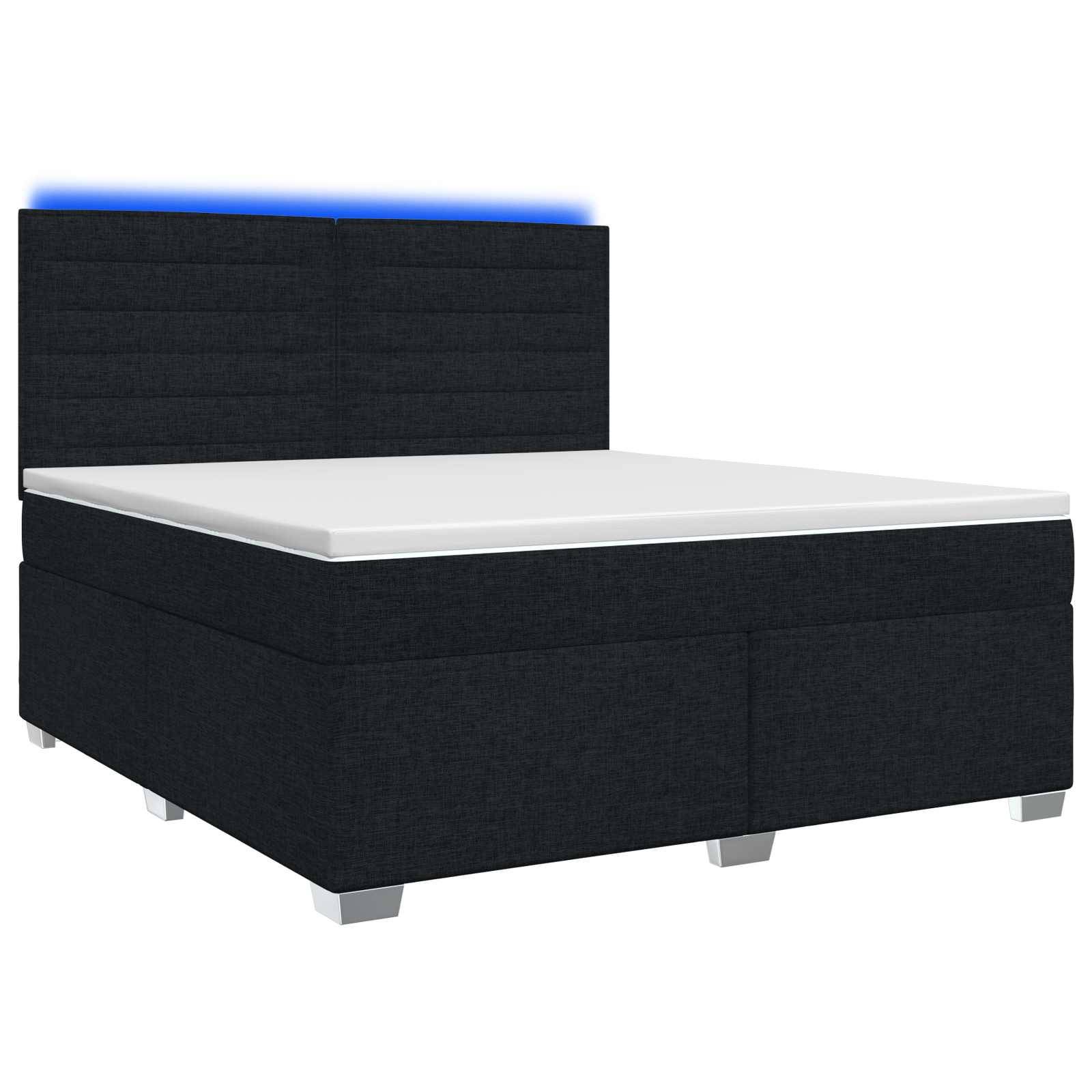 vidaXL Boxspringbett mit Matratze Schwarz 160 x 200 cm Stoff