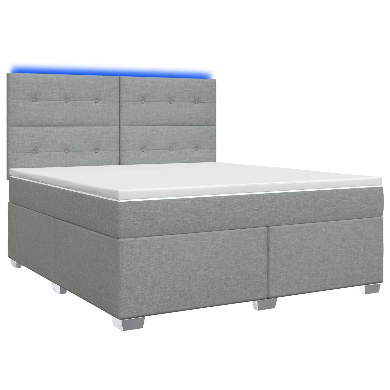 vidaXL Boxspringbett mit Matratze Hellgrau 180 x 200 cm Stoff