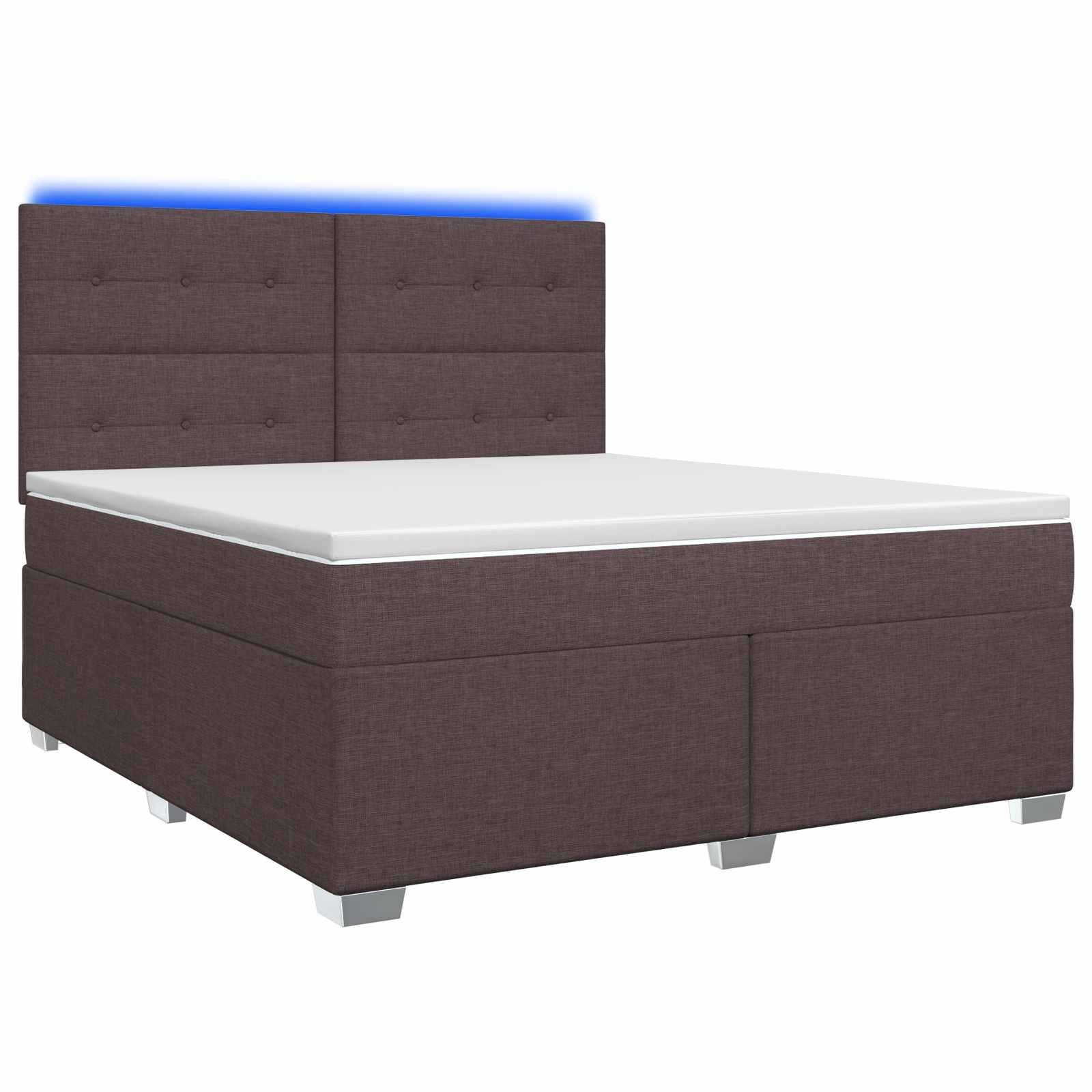 vidaXL Boxspringbett mit Matratze Dunkelbraun 140 x 200 cm Stoff