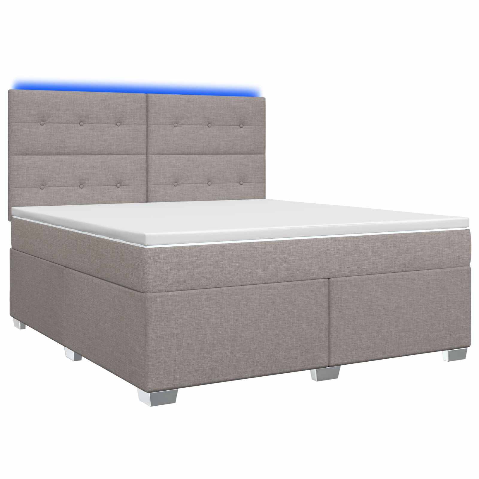 vidaXL Boxspringbett mit Matratze Taupe 140 x 200 cm Stoff