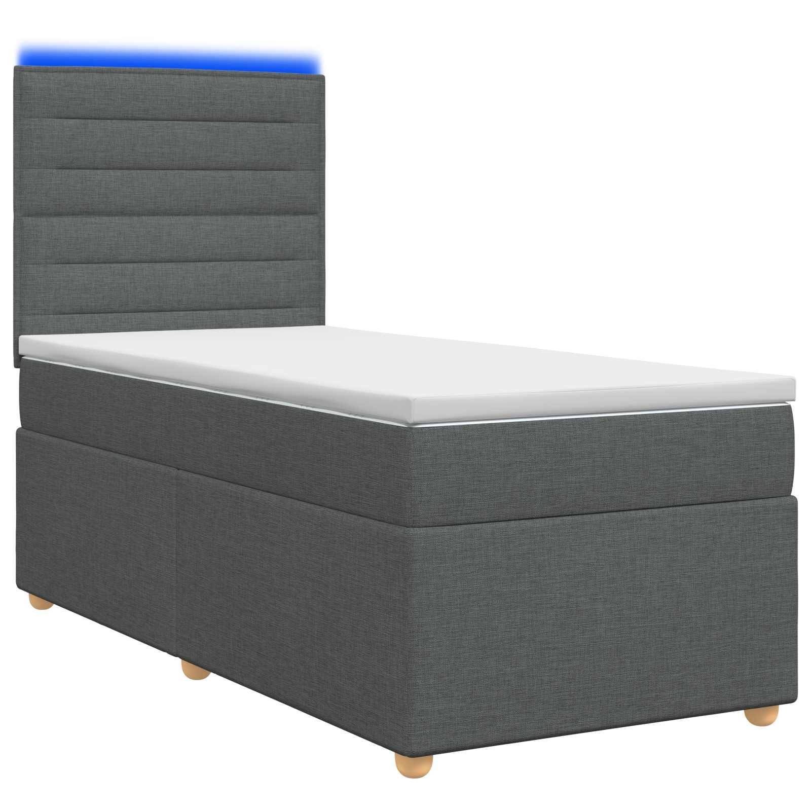 vidaXL Boxspringbett mit Matratze Dunkelgrau 80 x 200 cm Stoff