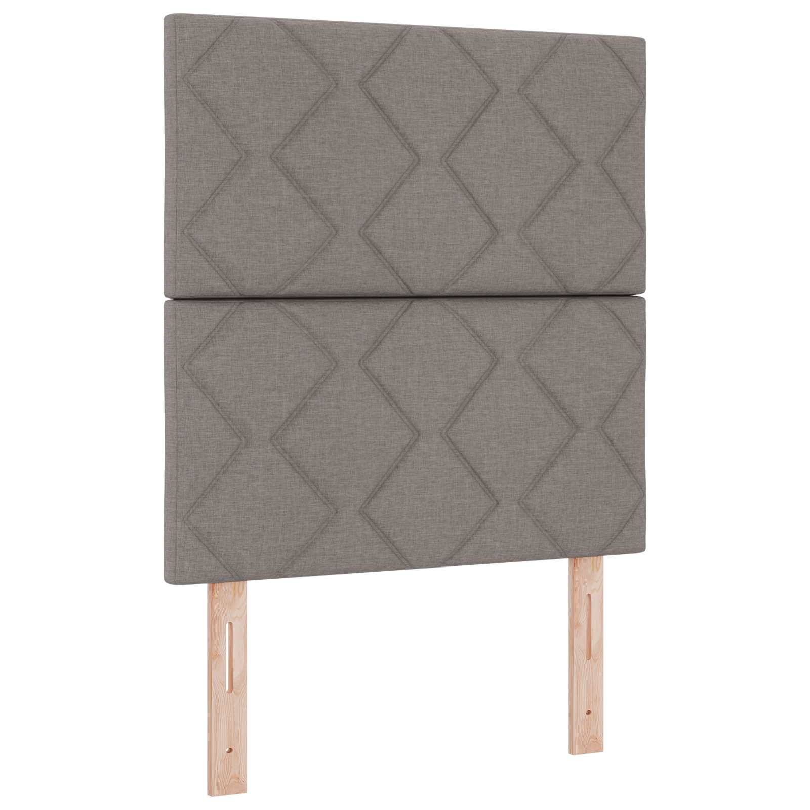 vidaXL Boxspringbett mit Matratze mit Kopfteil Taupe 80 x 200 cm Stoff