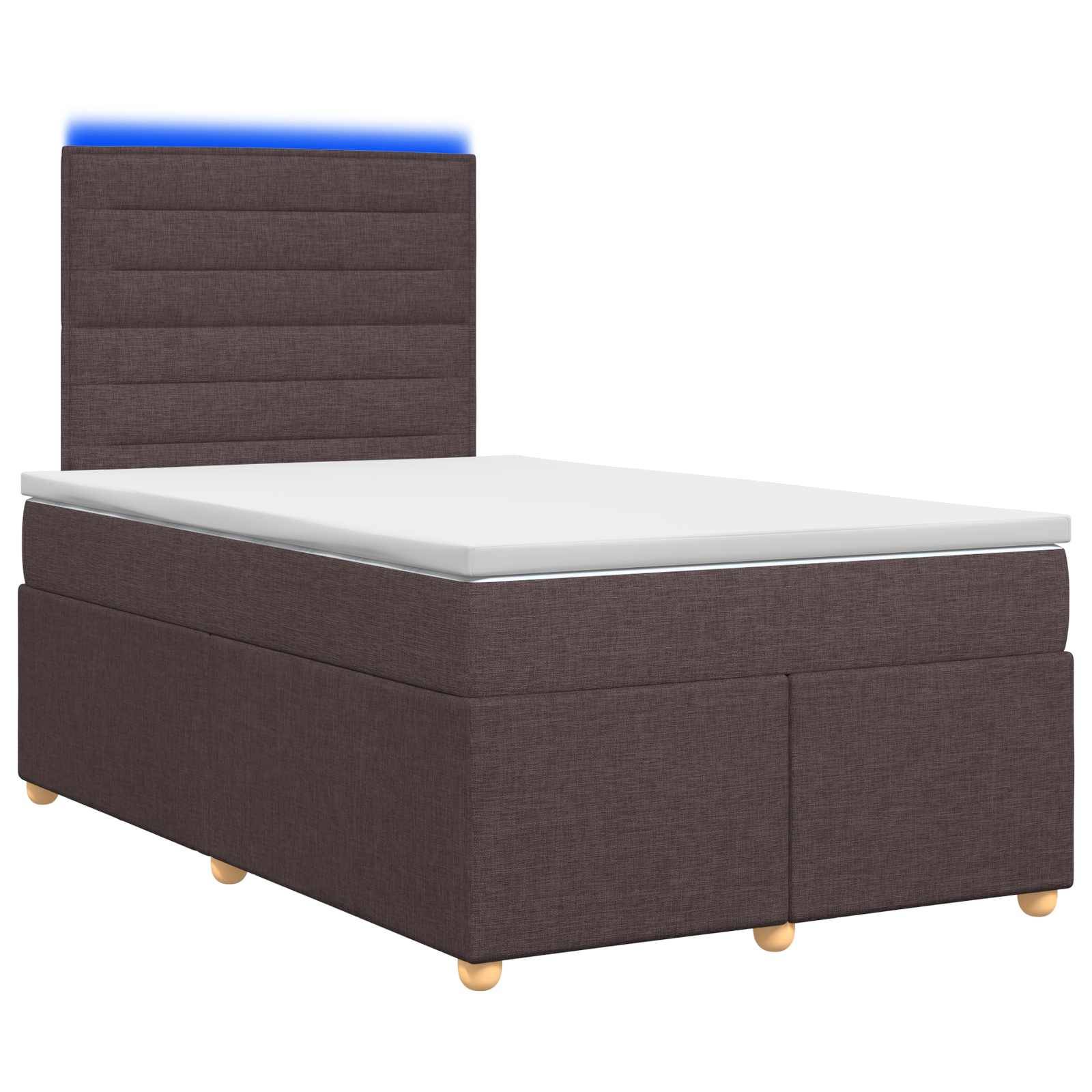 vidaXL Boxspringbett mit Matratze Dunkelbraun 120 x 200 cm Stoff