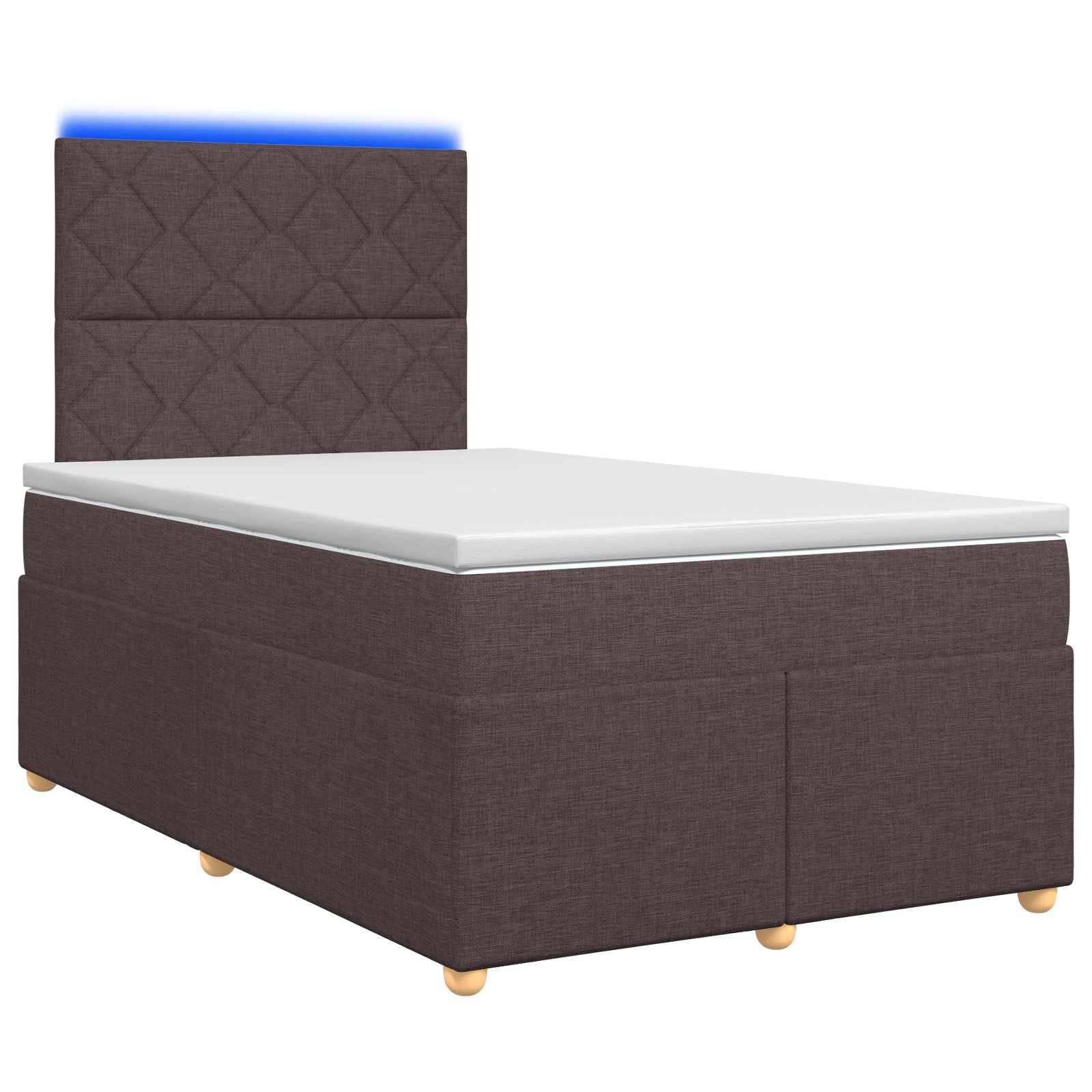 vidaXL Boxspringbett mit Matratze Dunkelbraun 120 x 190 cm Stoff