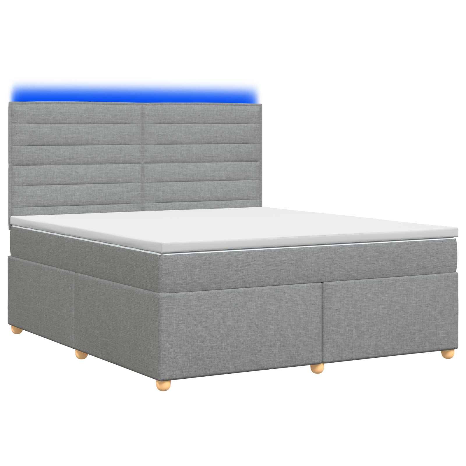 vidaXL Boxspringbett mit Matratze Hellgrau 140 x 200 cm Stoff