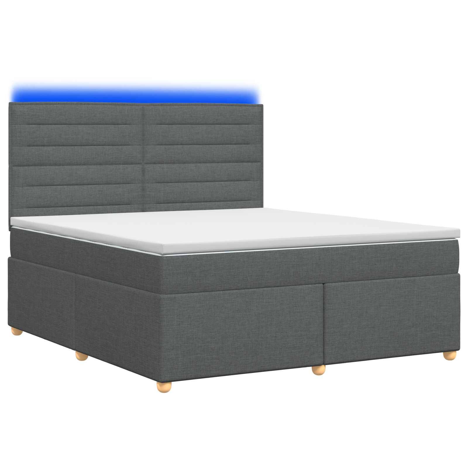 vidaXL Boxspringbett mit Matratze Dunkelgrau 140 x 190 cm Stoff