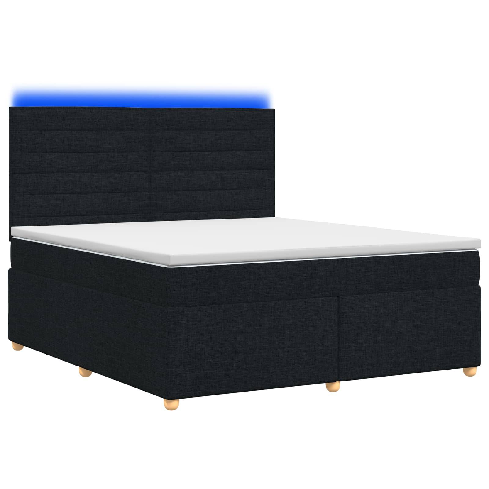 vidaXL Boxspringbett mit Matratze Schwarz 140 x 200 cm Stoff