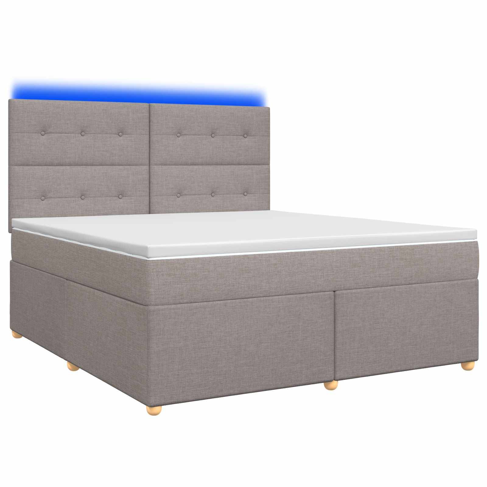 vidaXL Boxspringbett mit Matratze Taupe 140 x 200 cm Stoff