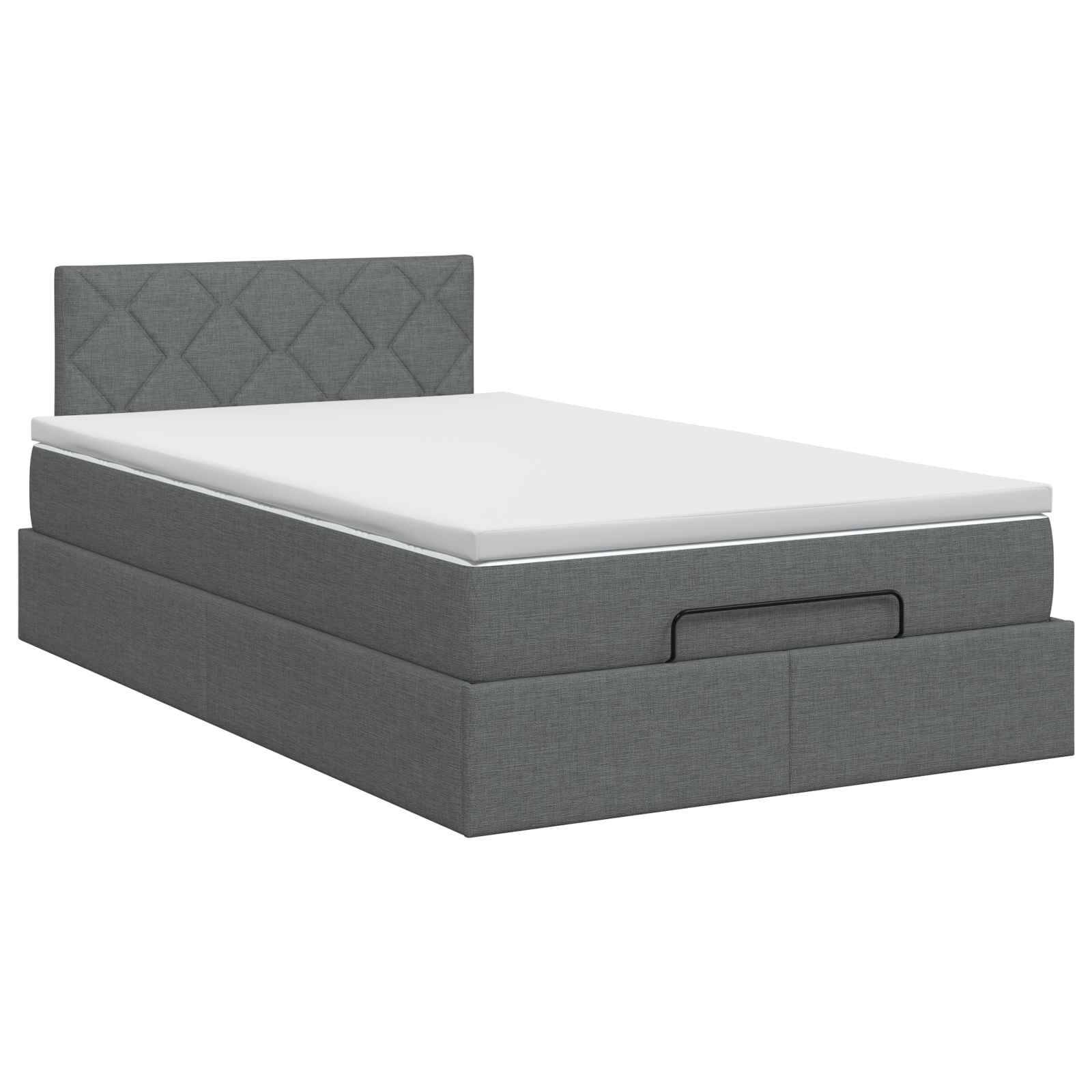 vidaXL Ottoman Bett mit Matratze Dunkelgrau 120 x 190 cm Stoff
