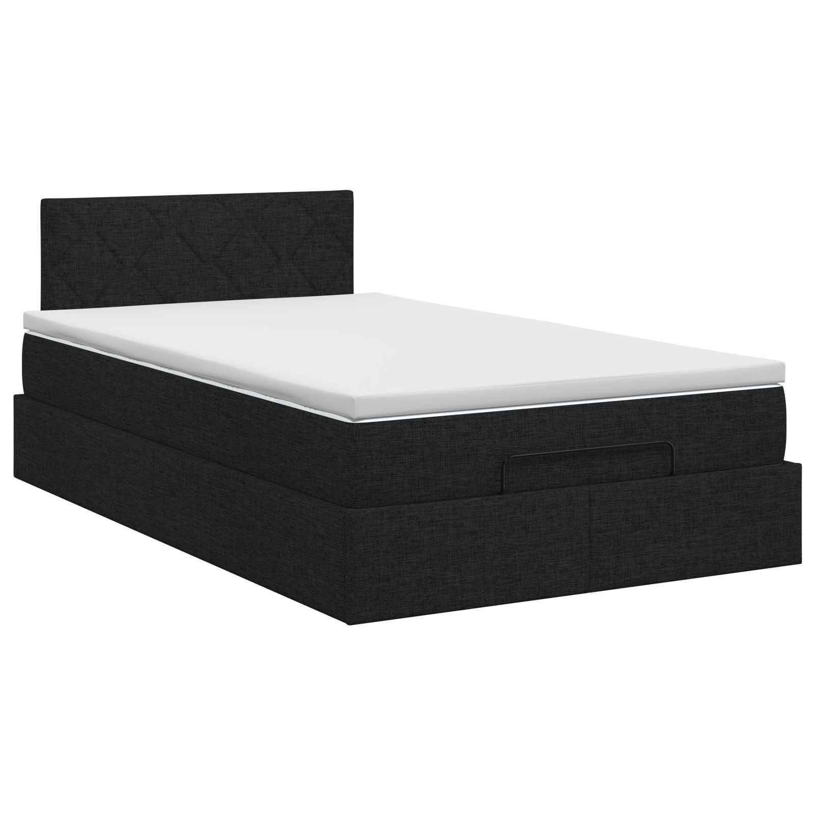vidaXL Ottoman Bett mit Matratze Schwarz 120 x 190 cm Stoff