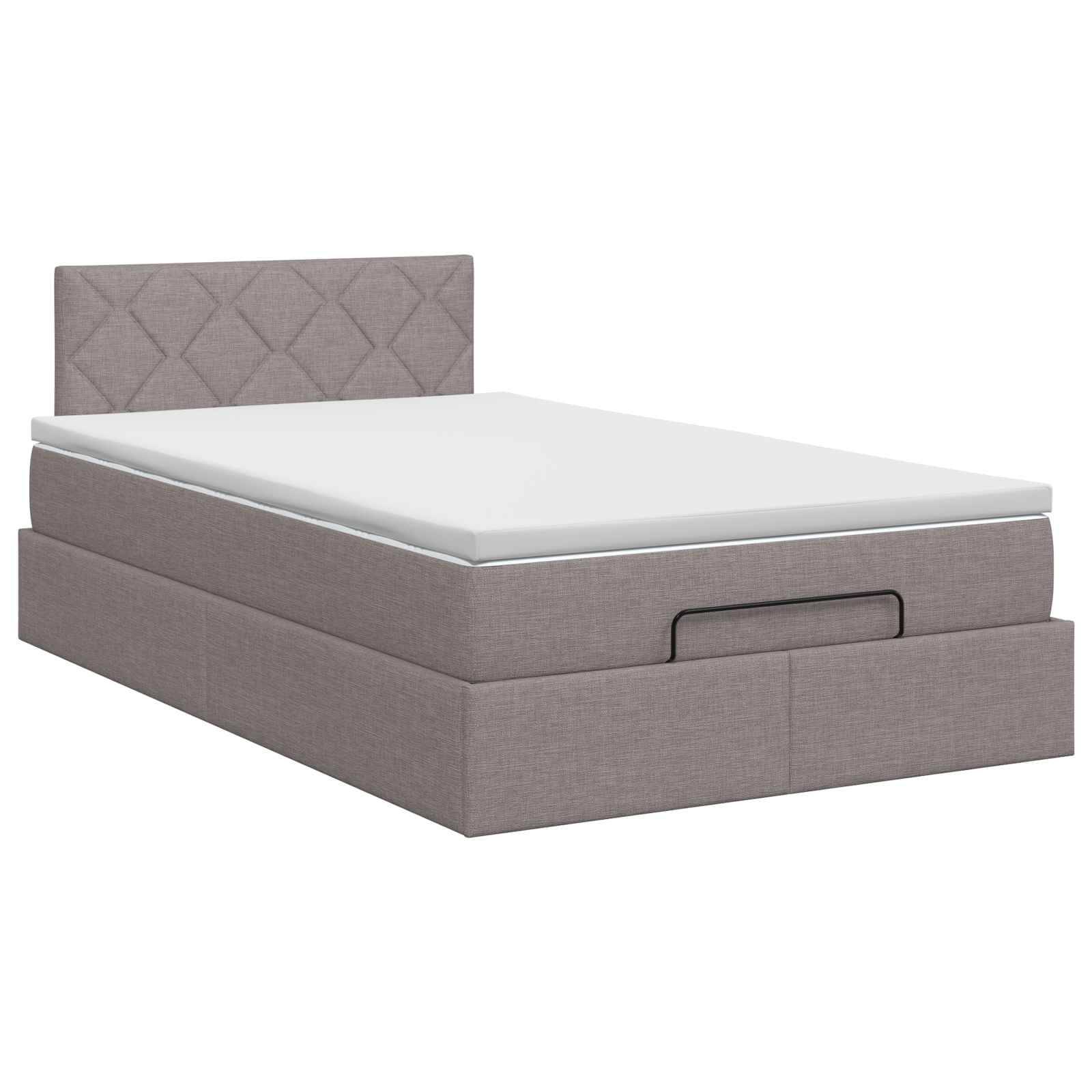 vidaXL Ottoman Bett mit Matratze mit Kopfteil Taupe 120 x 190 cm Stoff
