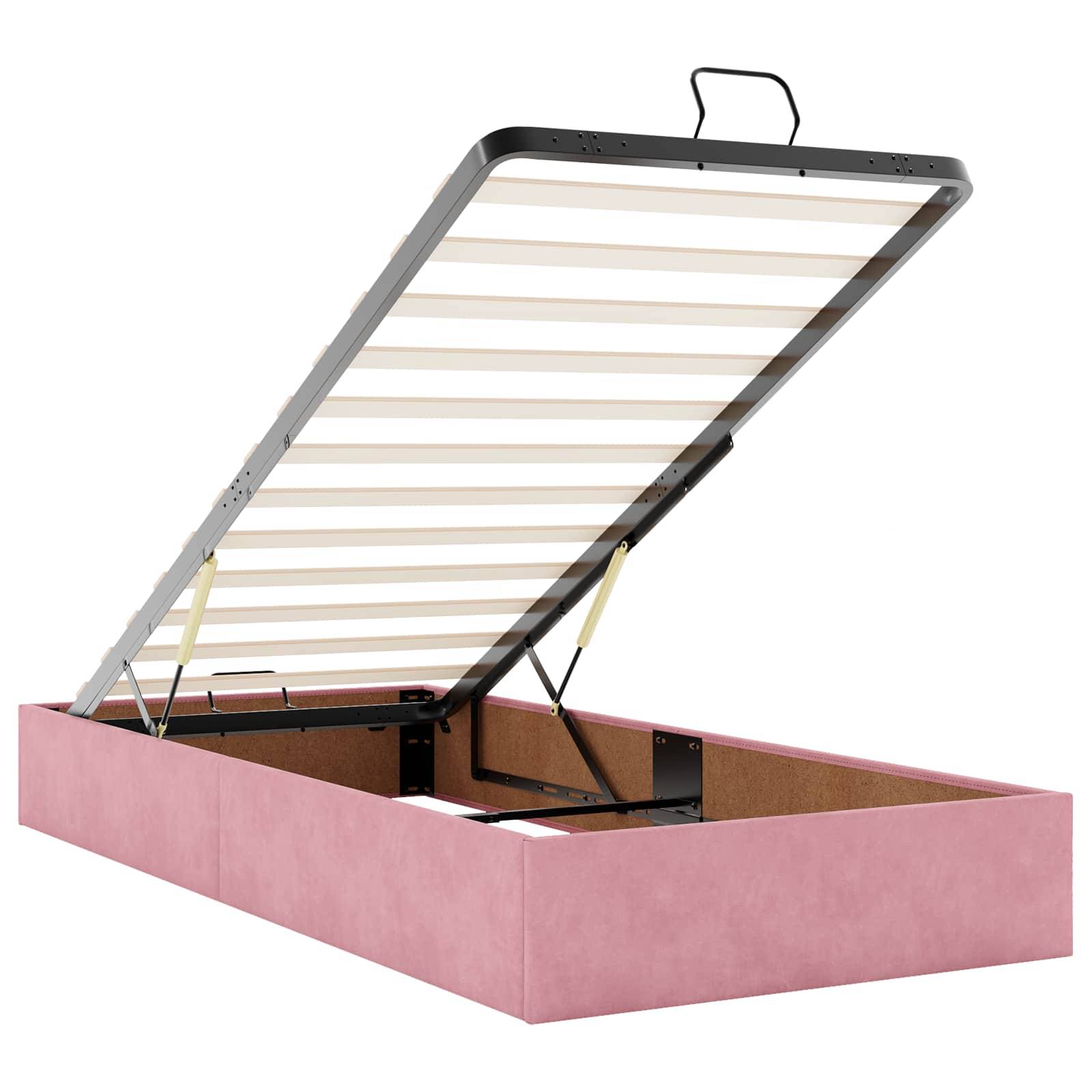 vidaXL Ottoman Bett mit Matratze mit Kopfteil Rosa 80 x 200 cm Samt