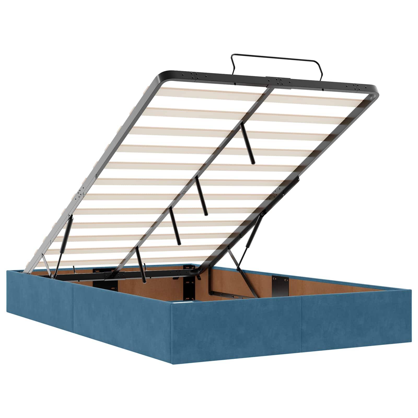 vidaXL Ottoman-Bett mit Matratze und LED Dunkelblau 120 x 190 cm Samt