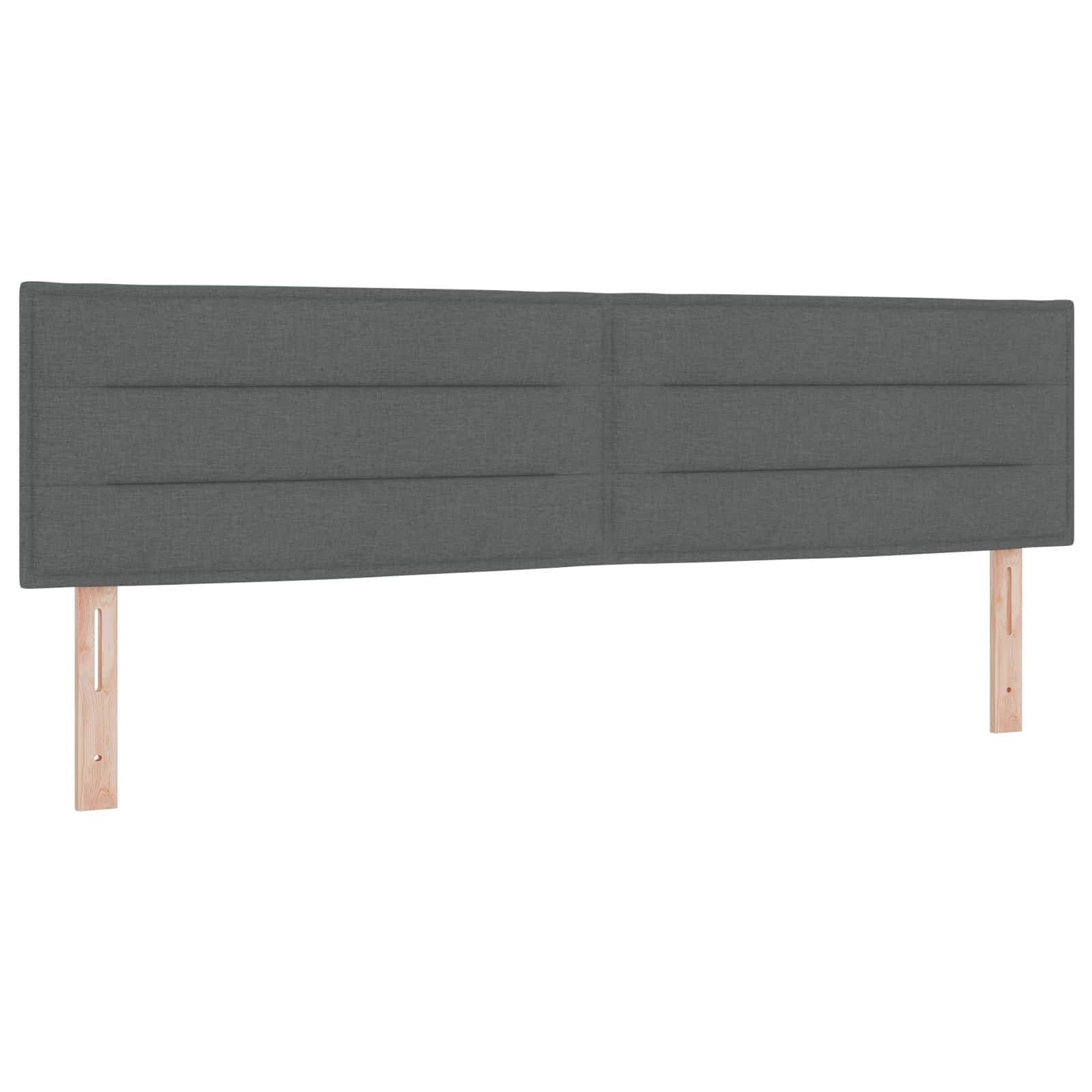 vidaXL Ottoman Bett mit Matratze mit Kopfteil 2 stk. Dunkelgrau Stoff
