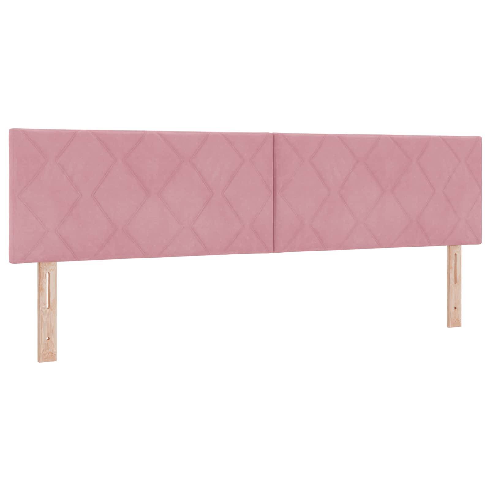 vidaXL Ottoman Bett mit Matratze mit Kopfteil 2 Stk. Rosa Samt