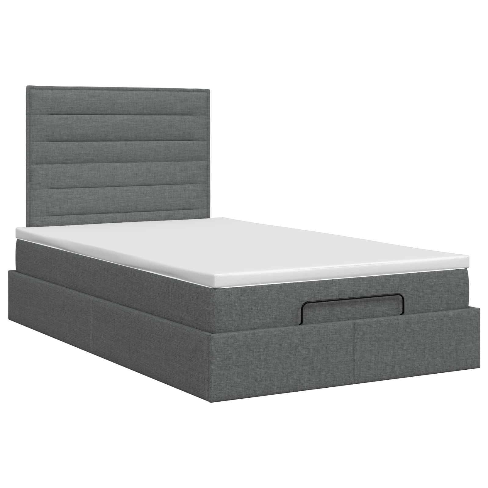 vidaXL Ottoman Bett mit Matratze Dunkelgrau 120 x 190 cm Stoff