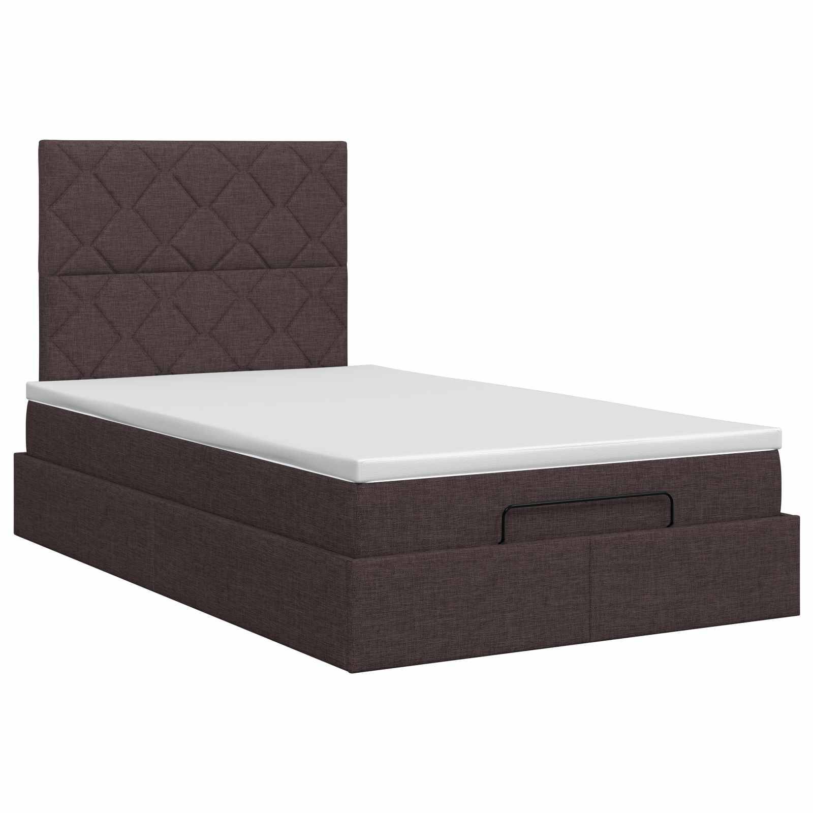 vidaXL Ottoman Bett mit Matratze Dunkelbraun 120 x 190 cm Stoff