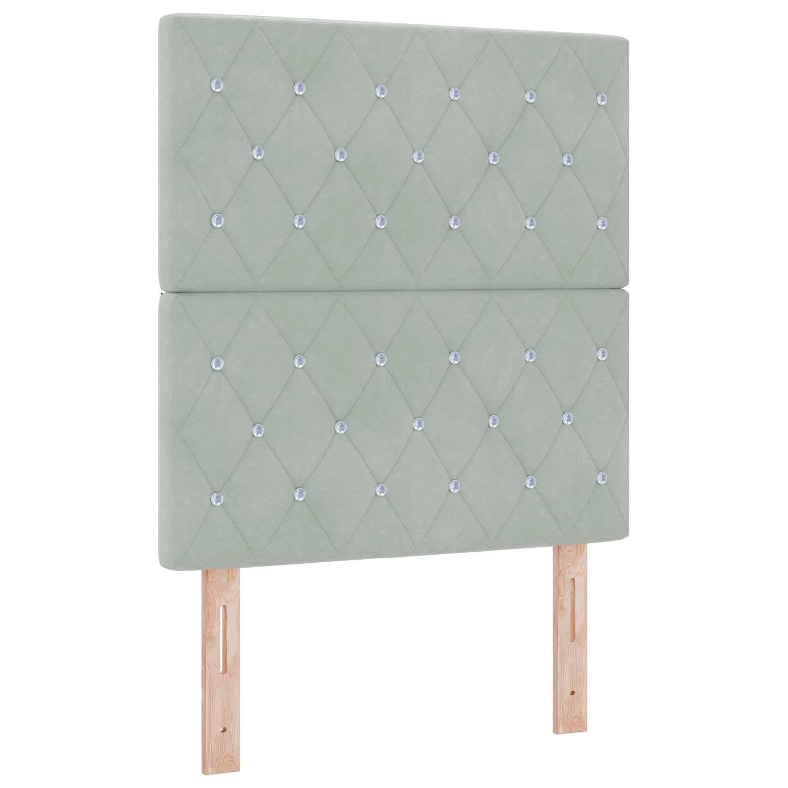 vidaXL Ottoman-Bett mit Matratze und LED Hellgrau 80 x 200 cm Samt