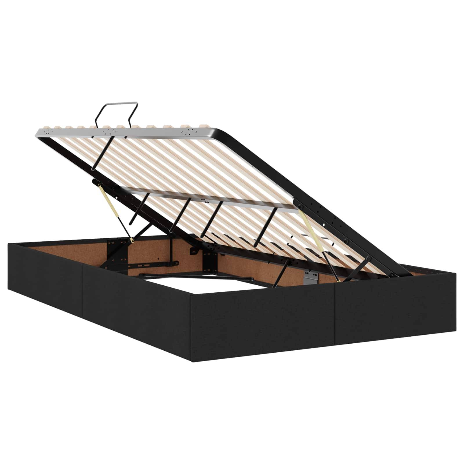 vidaXL Aufbewahrungsbett mit Matratze Schwarz 120 x 200 cm Samt