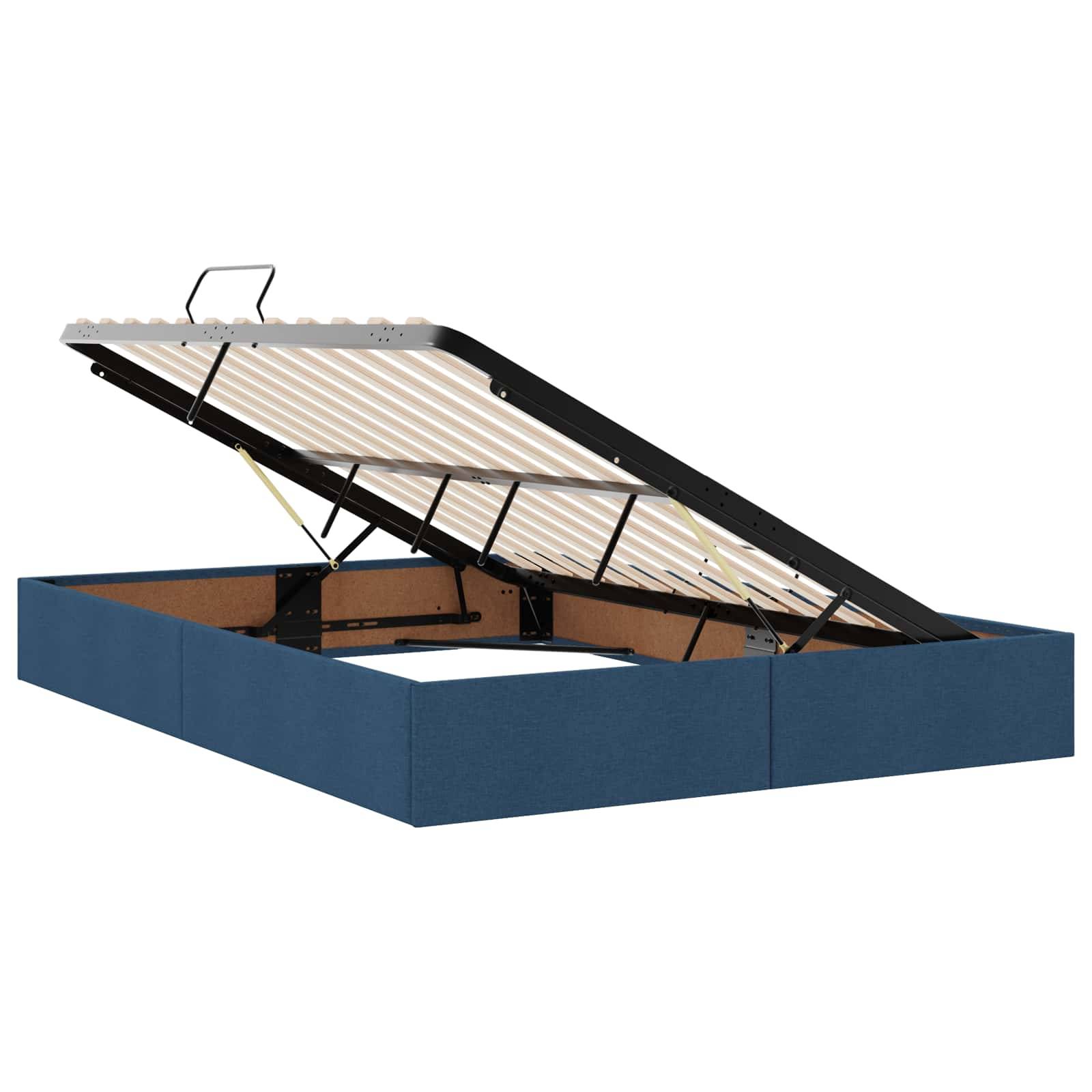 vidaXL LED-Speicherbett mit Matratze Blau 160 x 200 cm Stoff