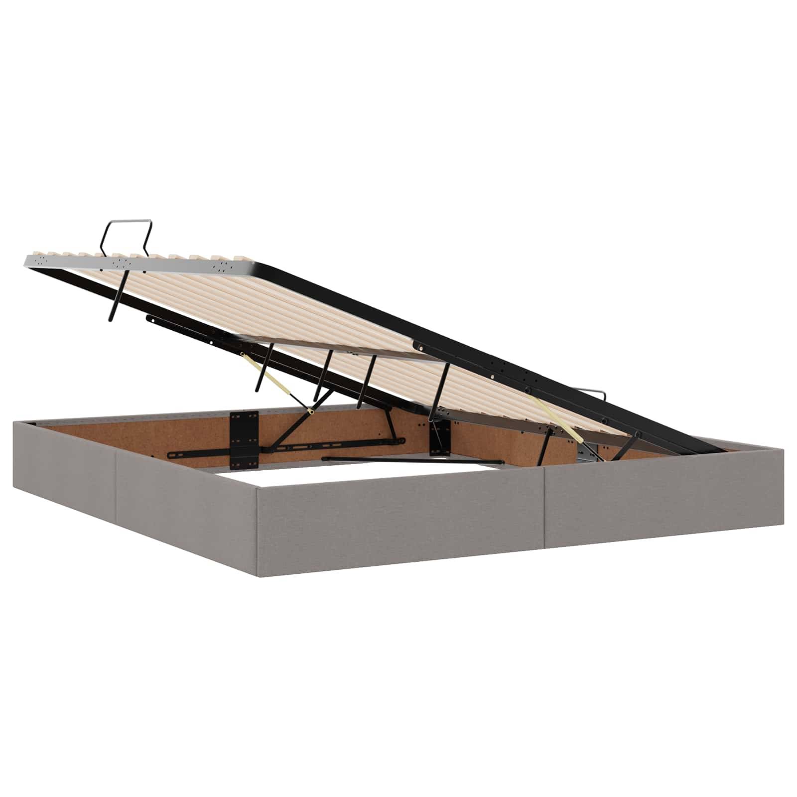 vidaXL Aufbewahrungsbett mit Matratze Taupe 140 x 200 cm Stoff