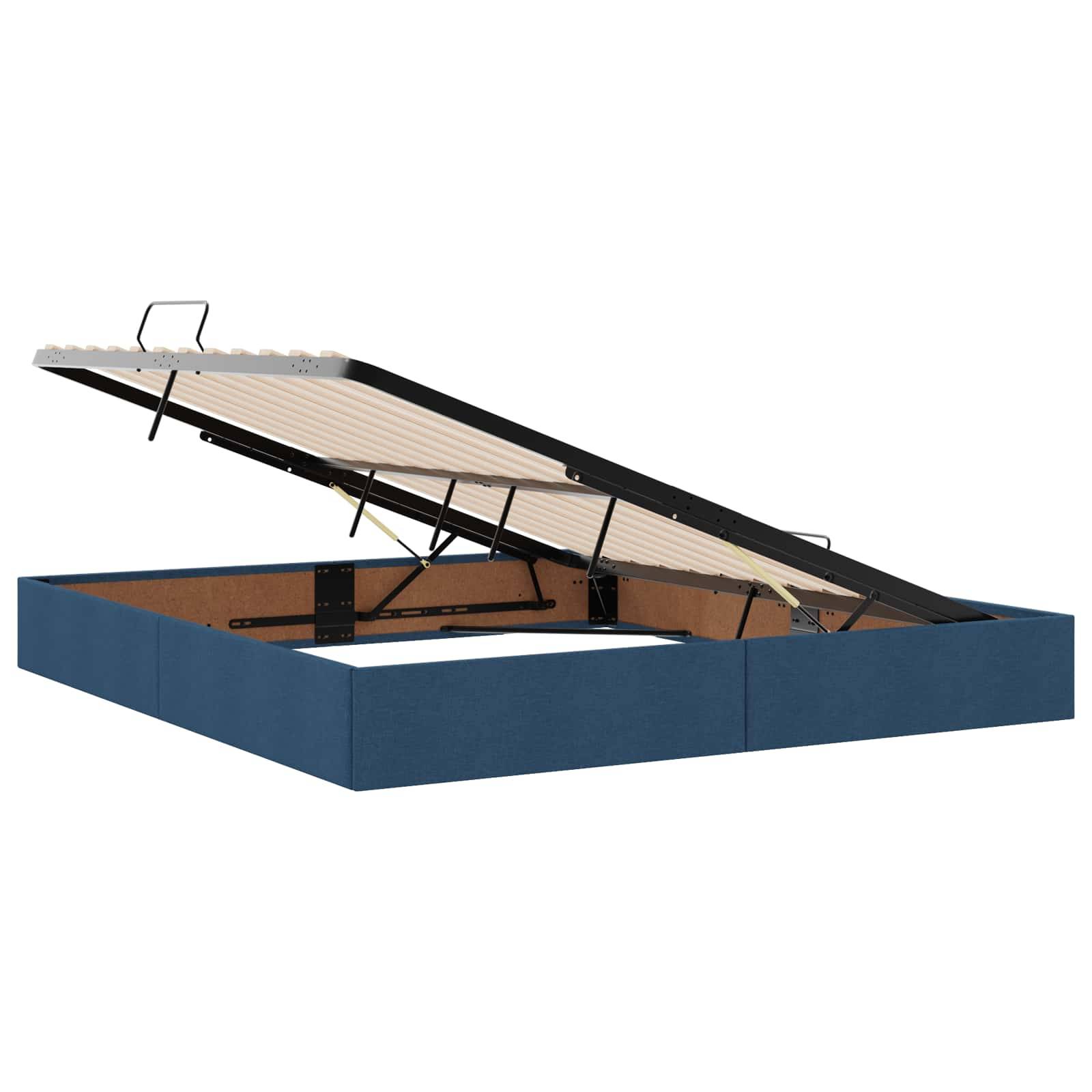 vidaXL Aufbewahrungsbett mit Matratze Blau 160 x 200 cm Samt