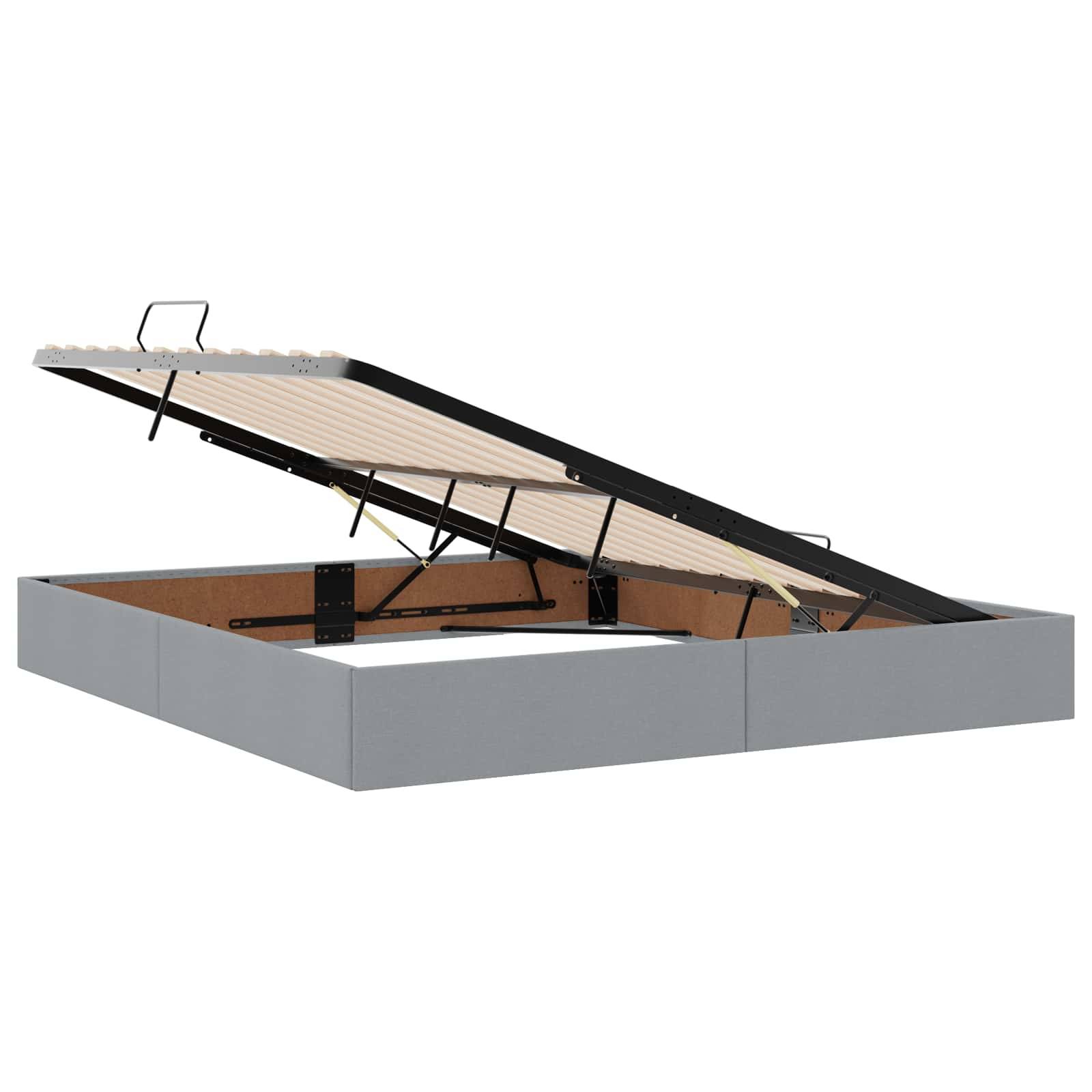 vidaXL Aufbewahrungsbett mit Matratze Hellgrau 140 x 200 cm Samt