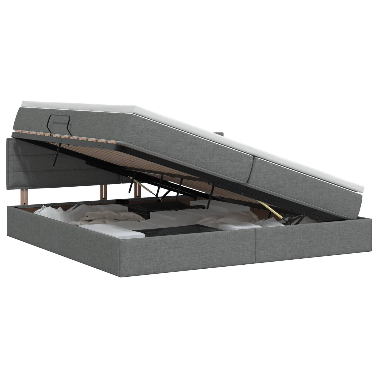 vidaXL Aufbewahrungsbett mit Matratze Dunkelgrau 200 x 200 cm Samt