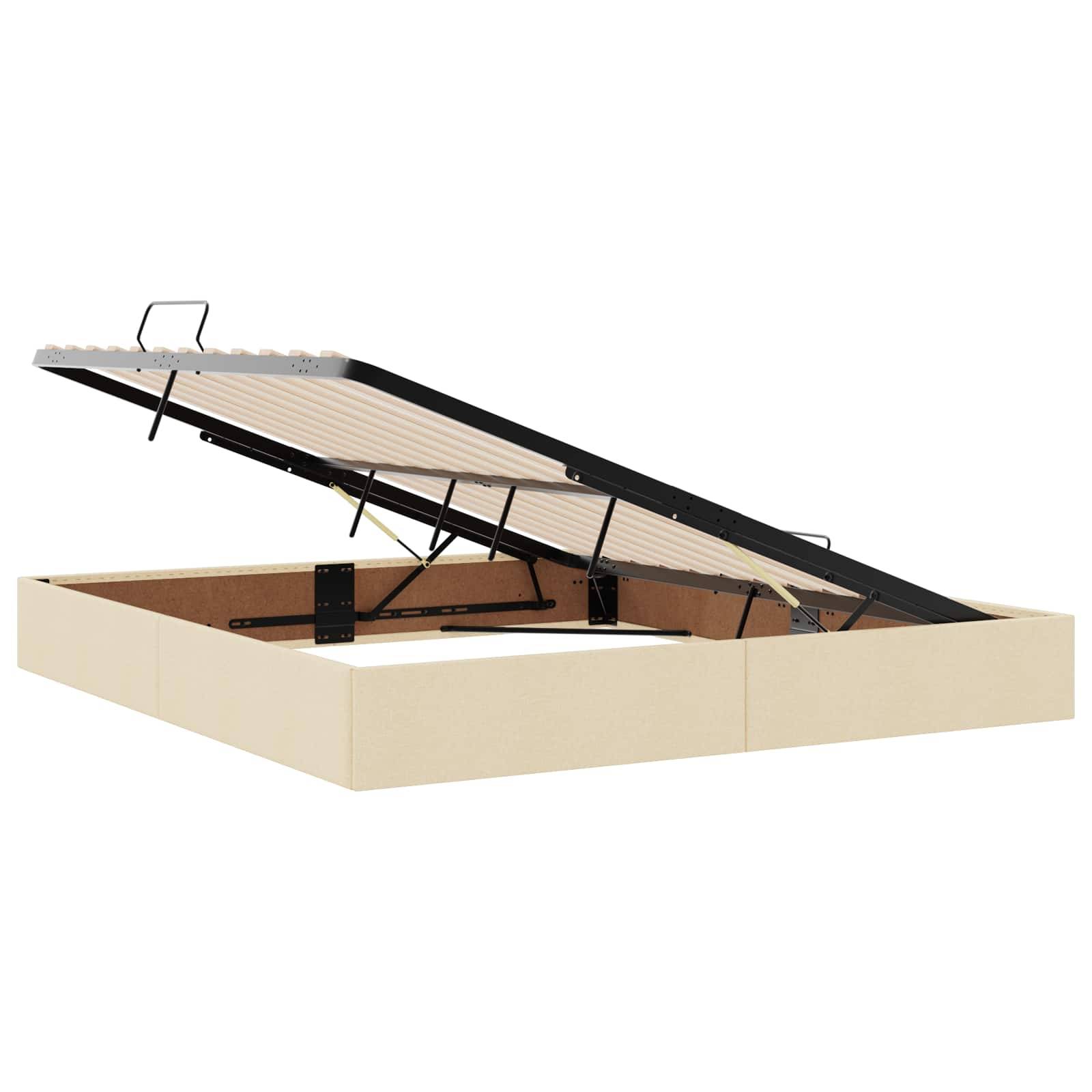 vidaXL LED-Speicherbett mit Matratze Creme 180 x 200 cm Stoff