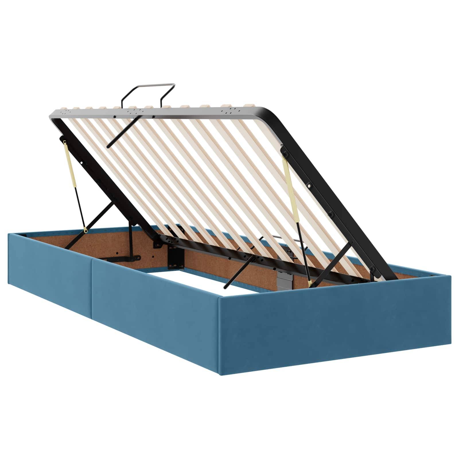 vidaXL Aufbewahrungsbett mit Matratze Dunkelblau 90 x 190 cm Samt