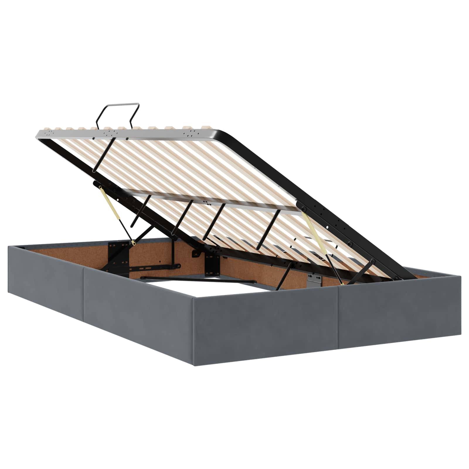 vidaXL LED-Speicherbett mit Matratze Dunkelgrau 120 x 200 cm Samt