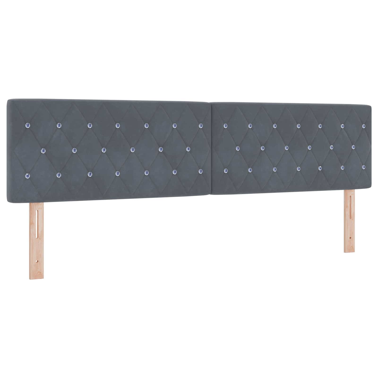 vidaXL Aufbewahrungsbett mit Kopfteil Dunkelgrau 180 x 200 cm Samt