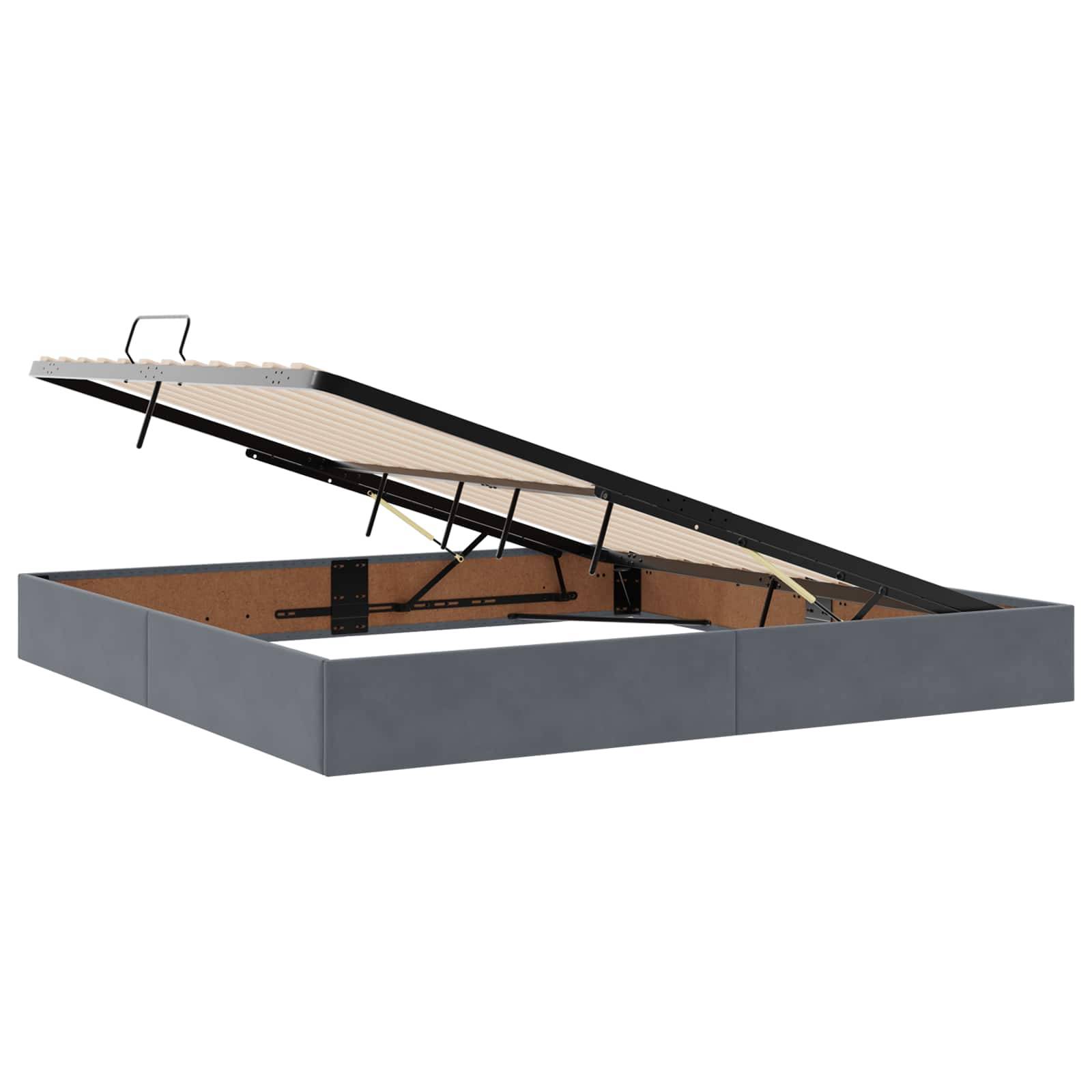 vidaXL Aufbewahrungsbett mit Matratze Dunkelgrau 200 x 200 cm Samt