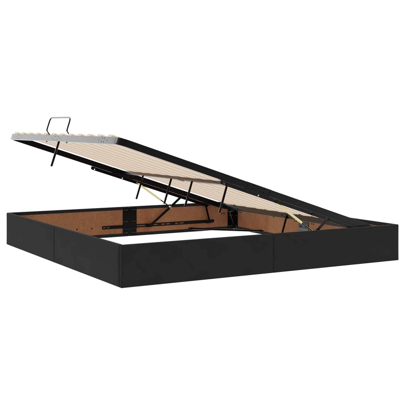 vidaXL Aufbewahrungsbett mit Kopfteil Schwarz 200 x 200 cm Samt