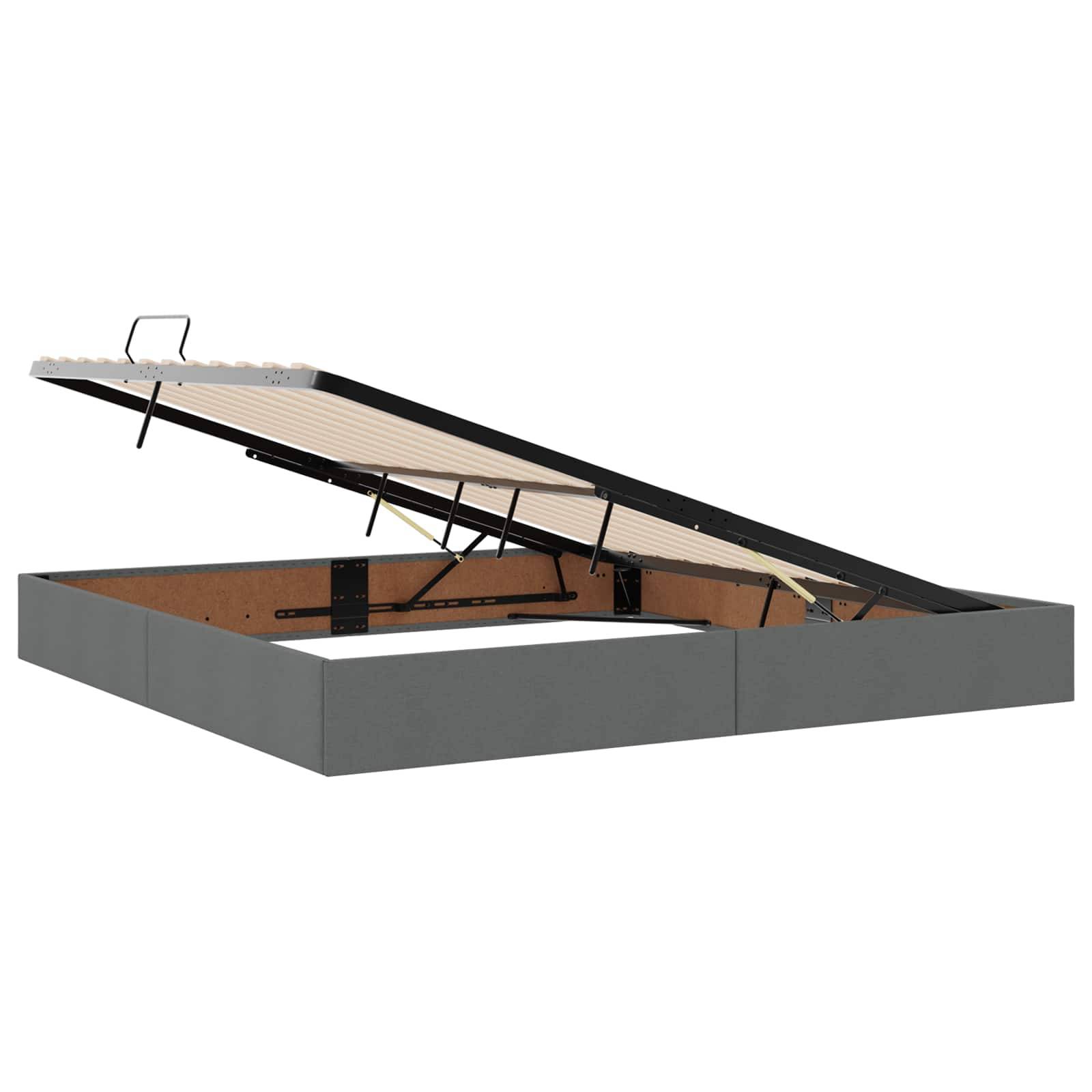vidaXL LED-Speicherbett mit Matratze Dunkelgrau 200 x 200 cm Stoff