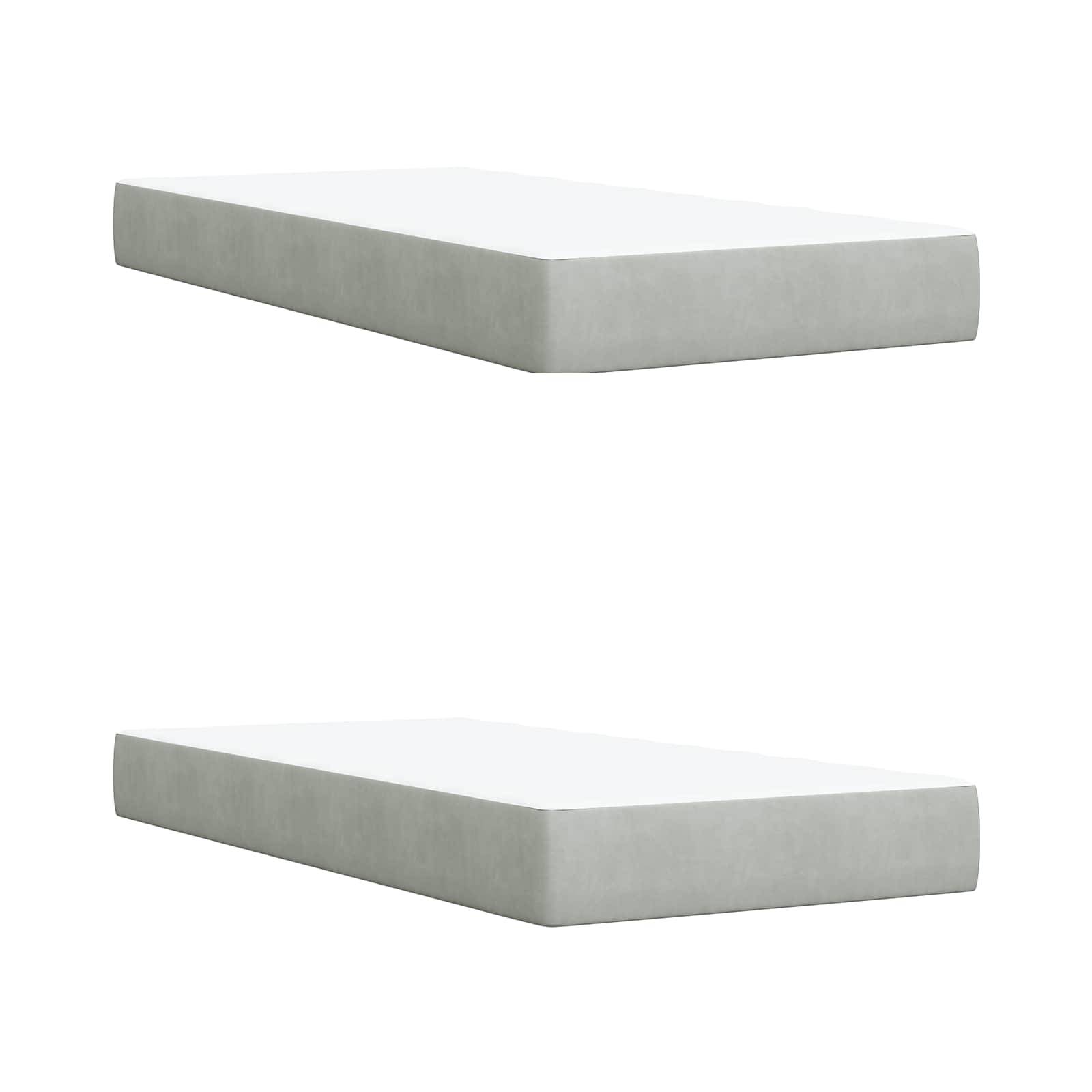 vidaXL LED-Speicherbett mit Matratze Hellgrau 200 x 200 cm Samt